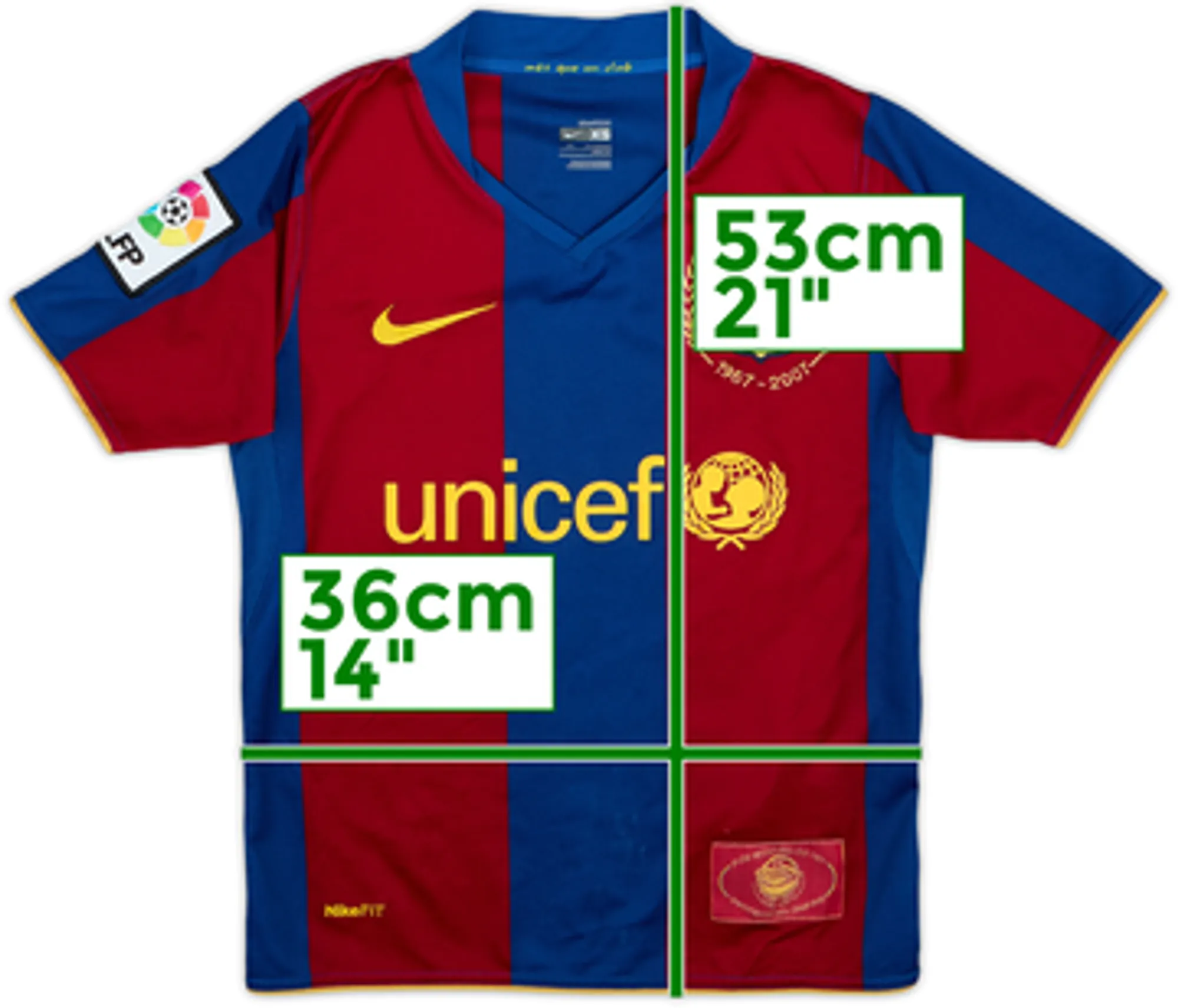 2007-08 Barcelona Home Shirt - 6/10 - (6-7 Years)