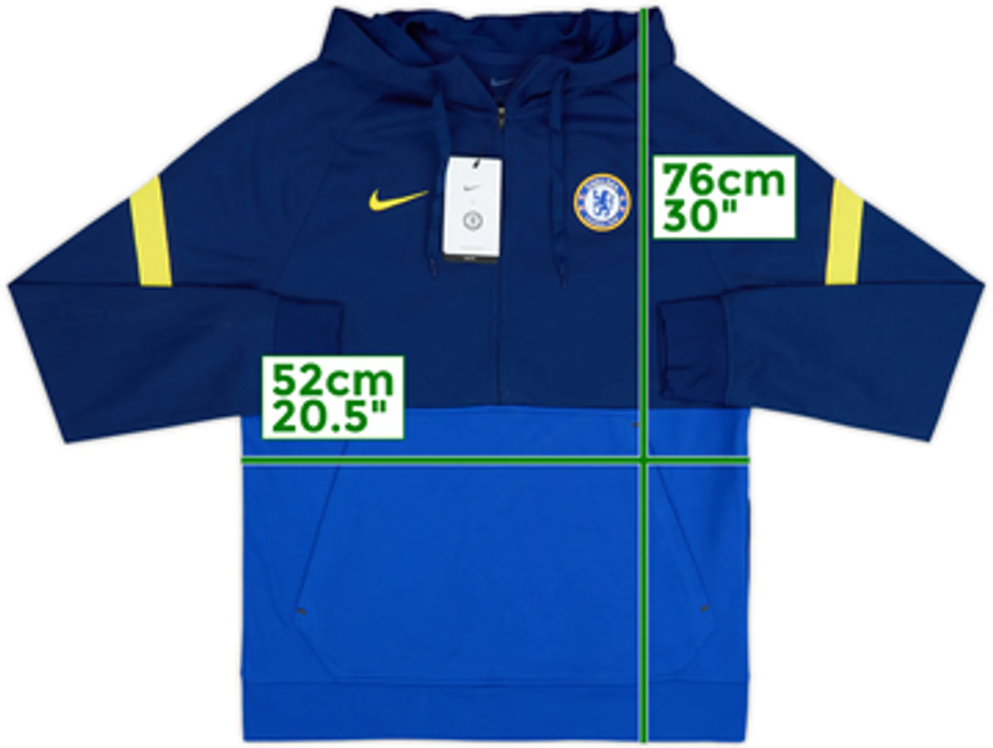 2021-22 Chelsea Nike 1/2 Zip Hooded Sweat Top (M)