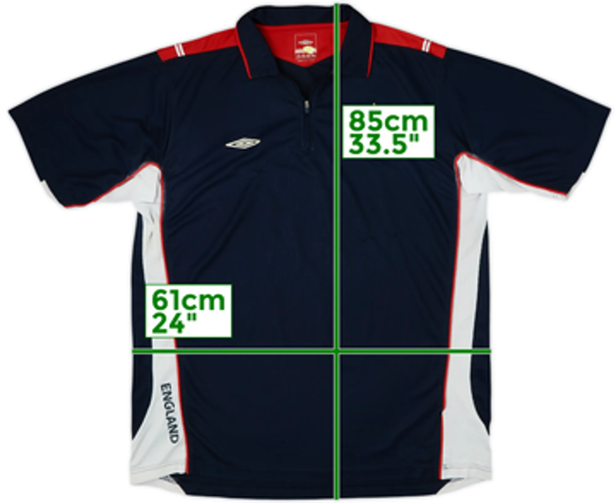 2004-05 England Umbro 1/4 Zip Polo Shirt - 5/10 - (XXL)