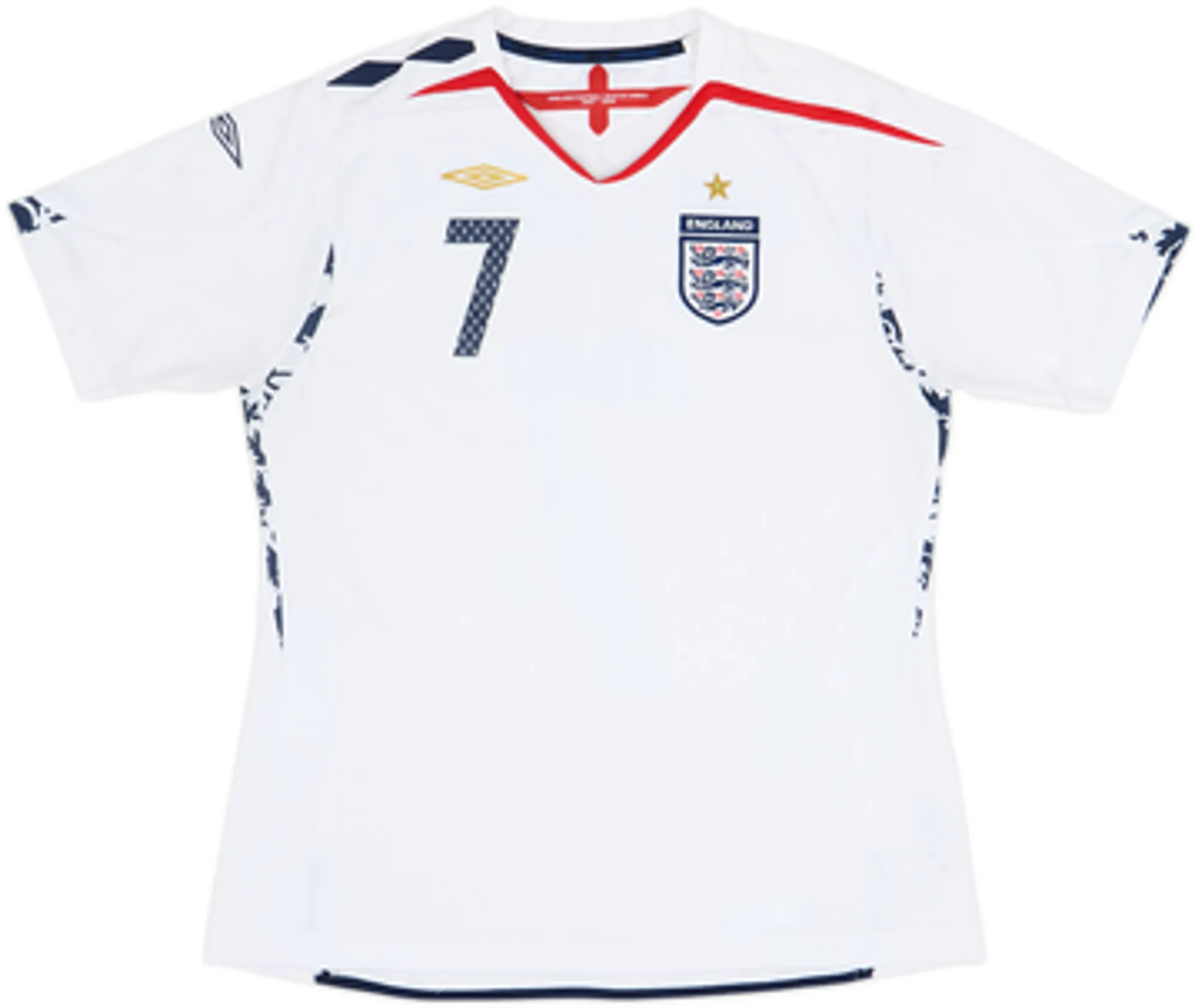 2007-09 England Home Shirt Beckham #7 - 7/10 - (Women's L)