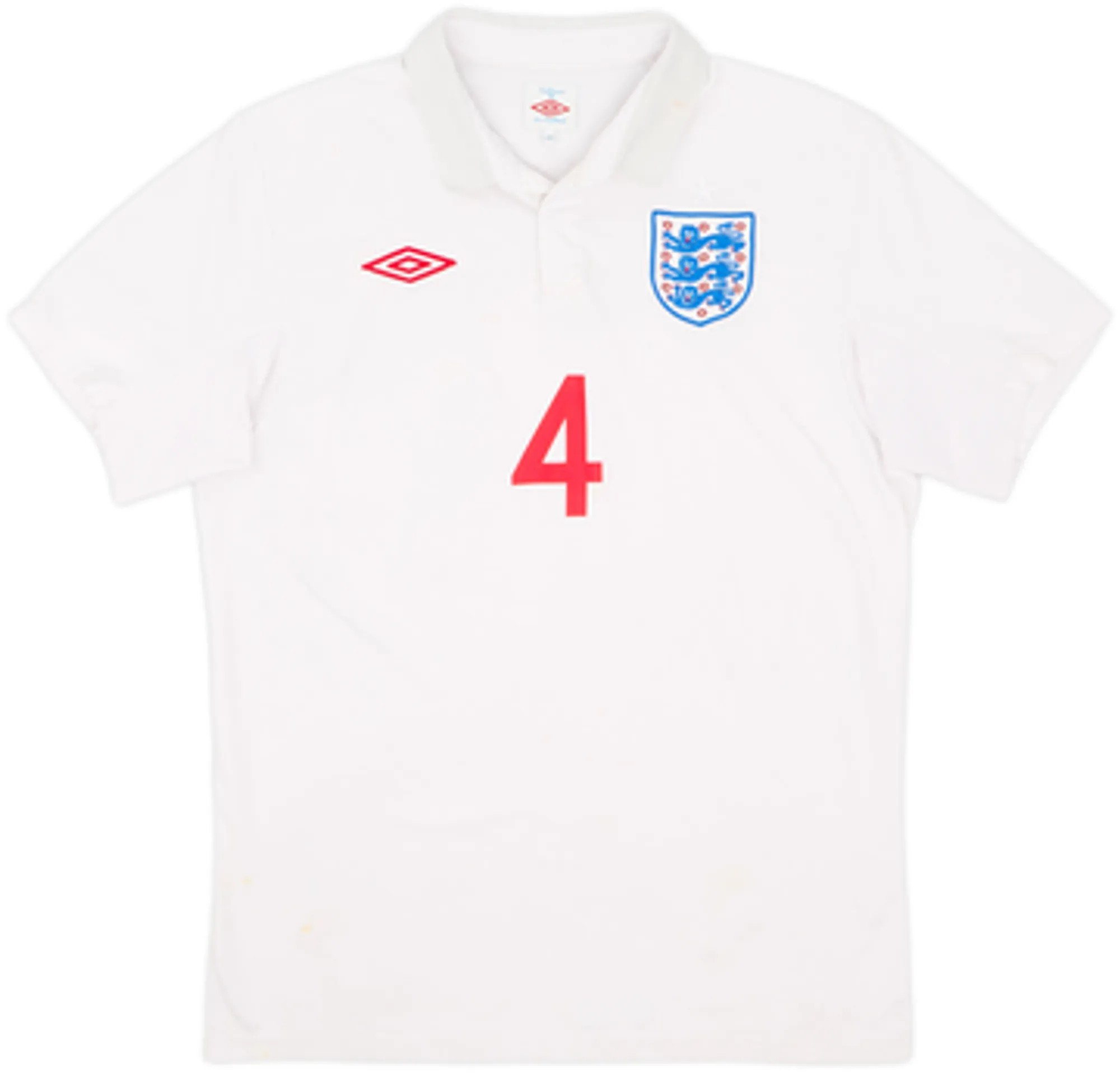 2010-11 England Home Shirt Barry #4 - 5/10 - (M)