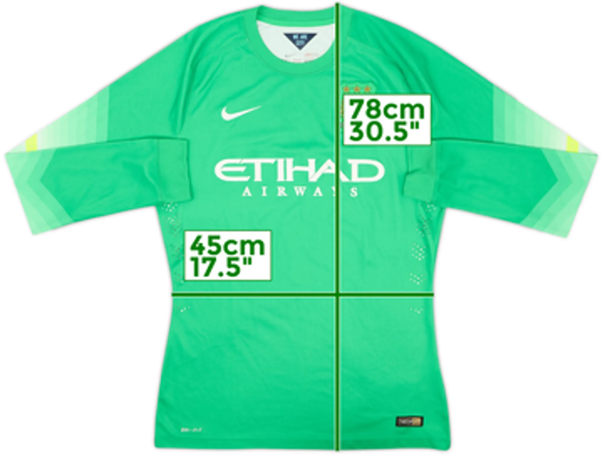 2014-15 Manchester City Player Issue GK Shirt - 8/10 - (L)