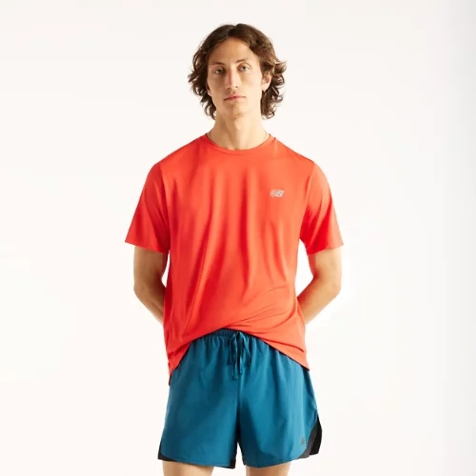 New Balance Men's RC Essential T-Shirt in Red Poly Knit