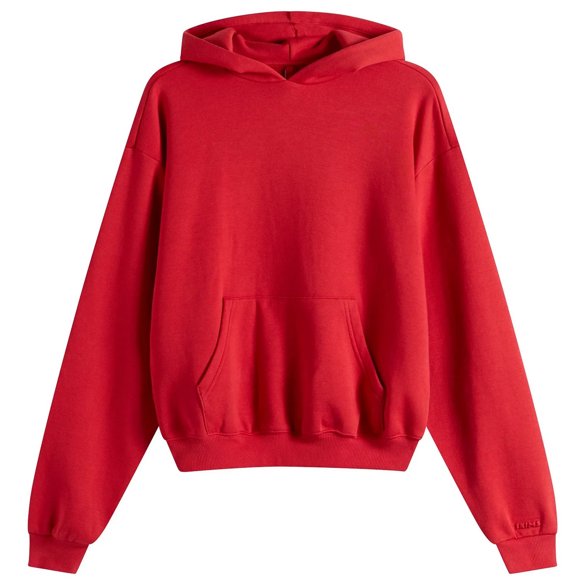 SKIMS Women's Cotton Fleece Classic Zip Up Hoodie Washed Red