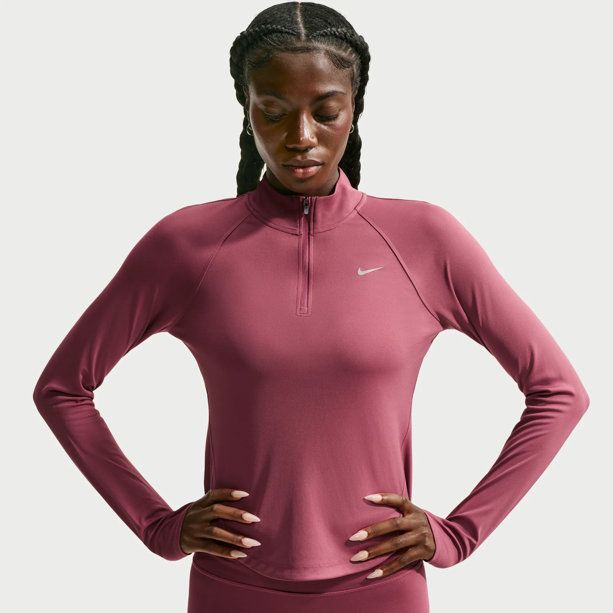 Nike Tempo Women's Dri-FIT 1/4-Zip Running Top - Pink Smoke