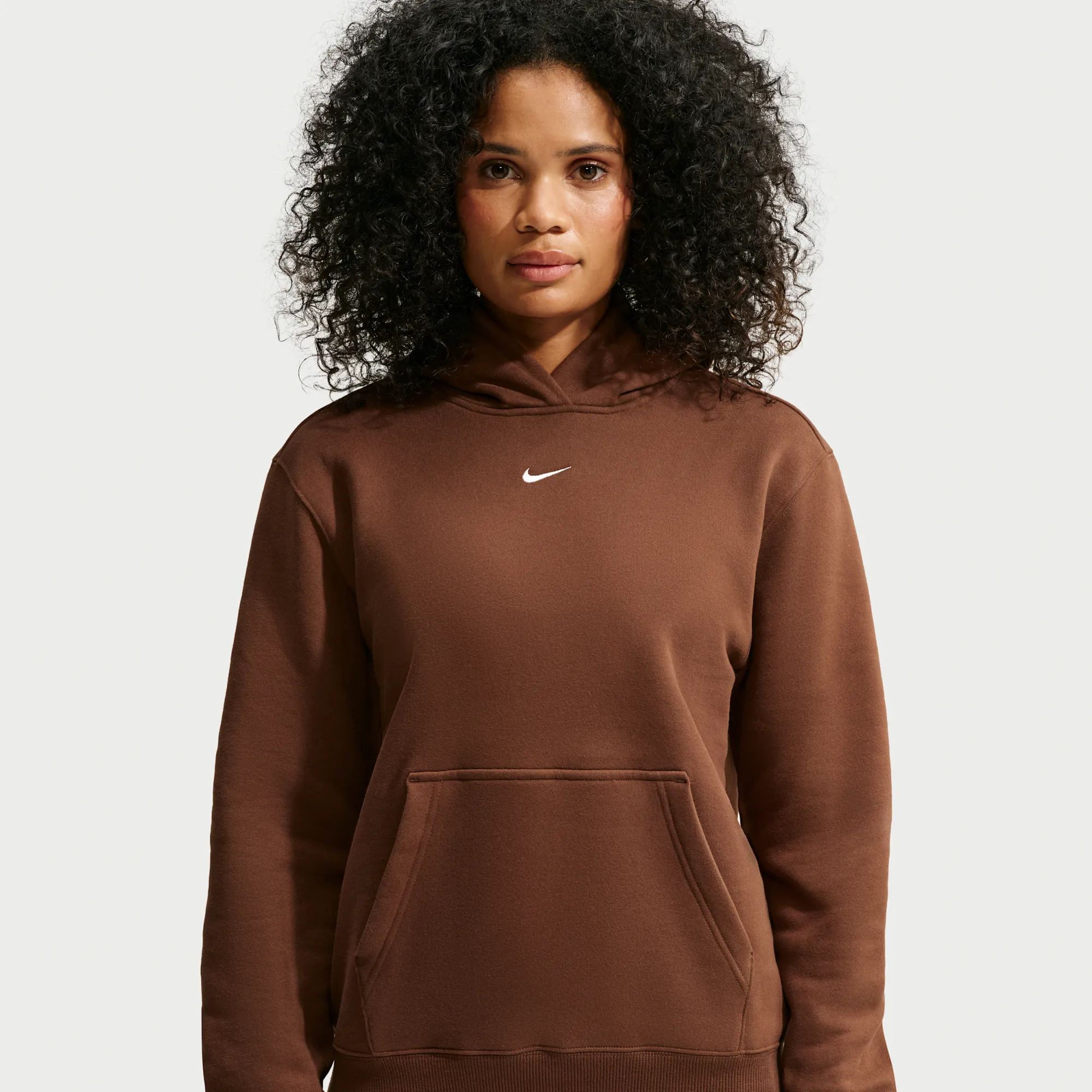 Nike Studio Fleece Medium Weight Women's Pullover Hoodie - Cacao Wow - Fleece