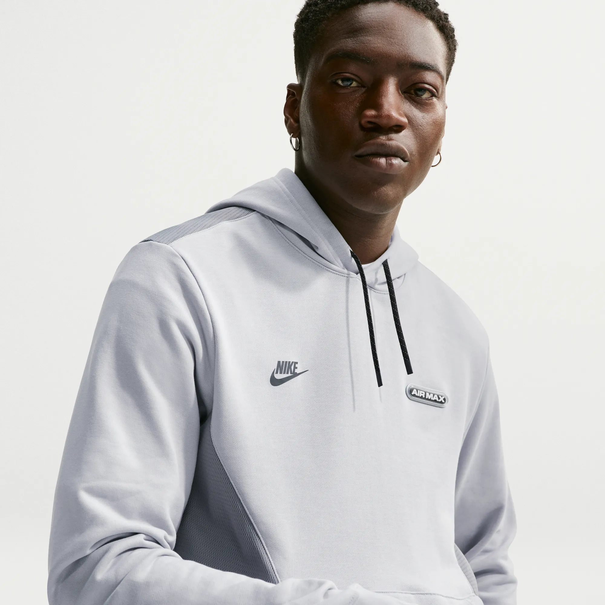 Nike Air Max Men's Pullover Fleece Hoodie - Wolf Grey - Fleece
