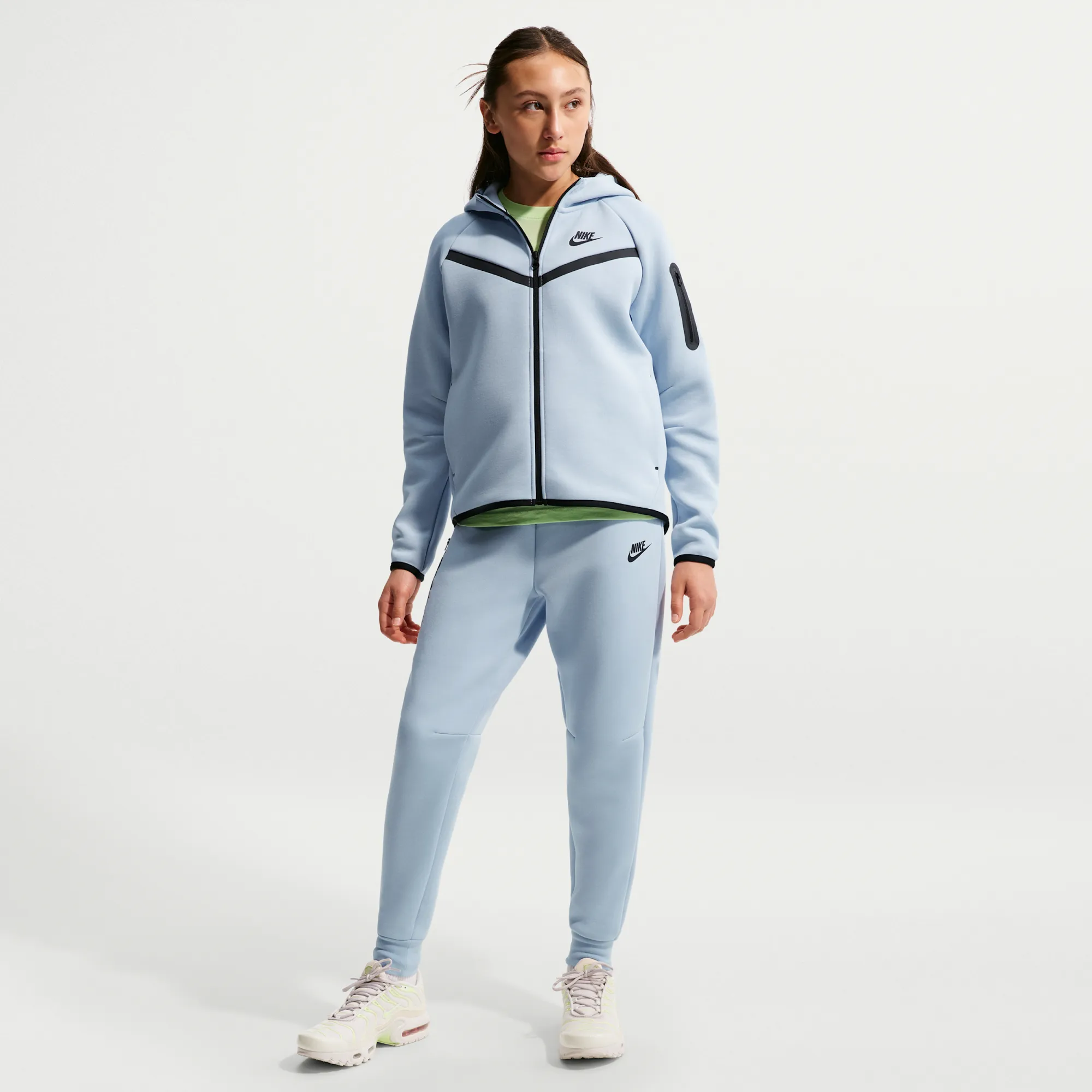 Nike Tech Fleece Girls' Joggers - Light Armoury Blue - Fleece