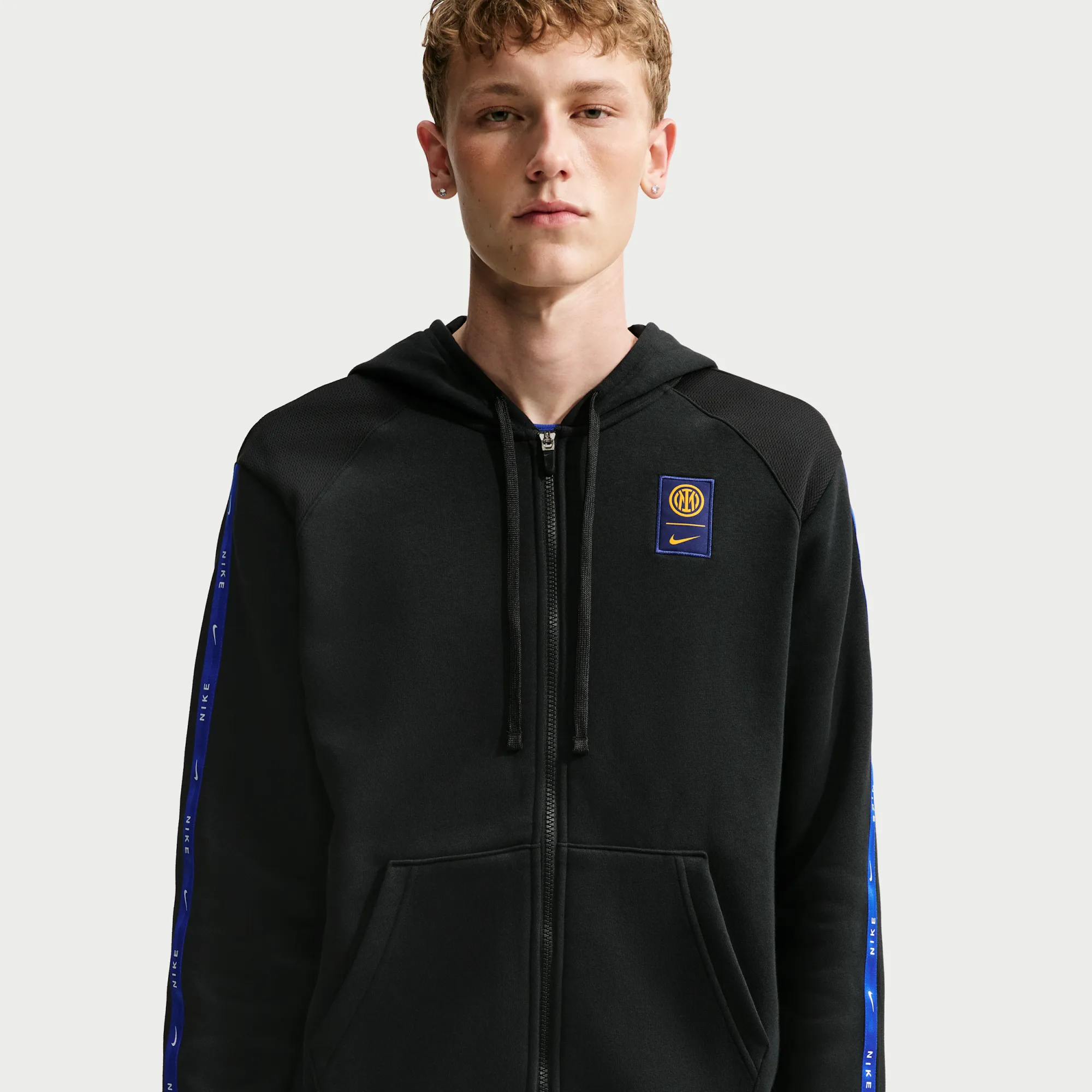 Inter Milan City Side Men's Nike Football Full-Zip Fleece Hoodie - Black - Fleece