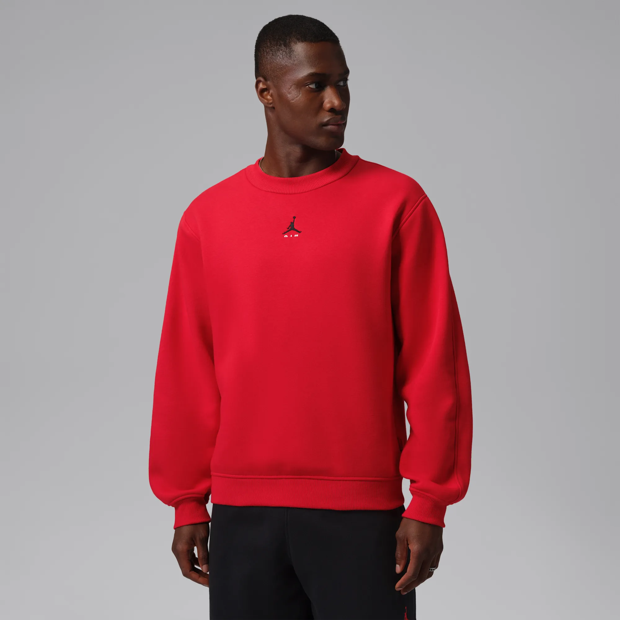 Nike Jordan Brooklyn Men's Crew-Neck Sweatshirt - University Red - Fleece