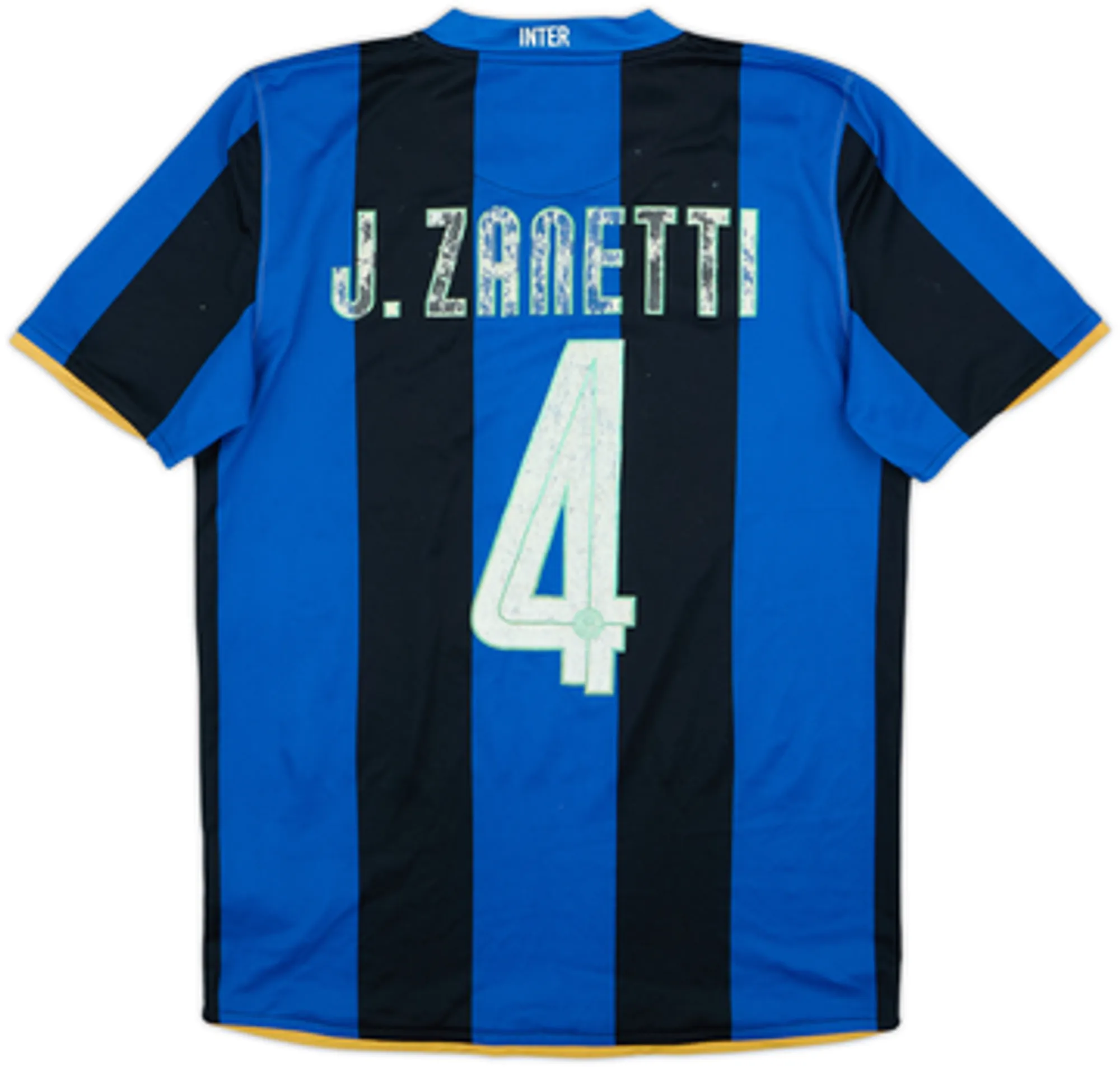 2008-09 Inter Milan Home Shirt J. Zanetti #4 - 4/10 - (S)