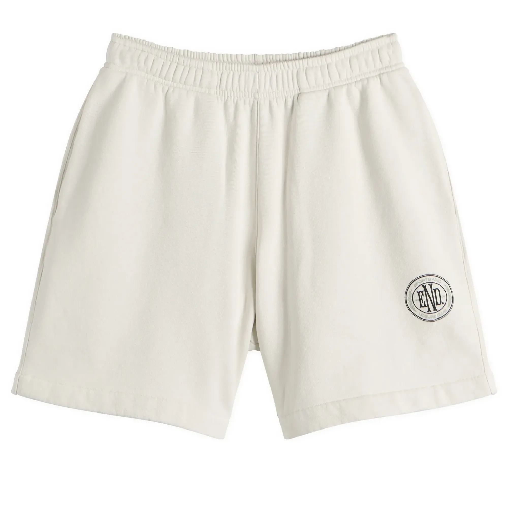 END. Men's Drawstring Sweat Short Smoke White