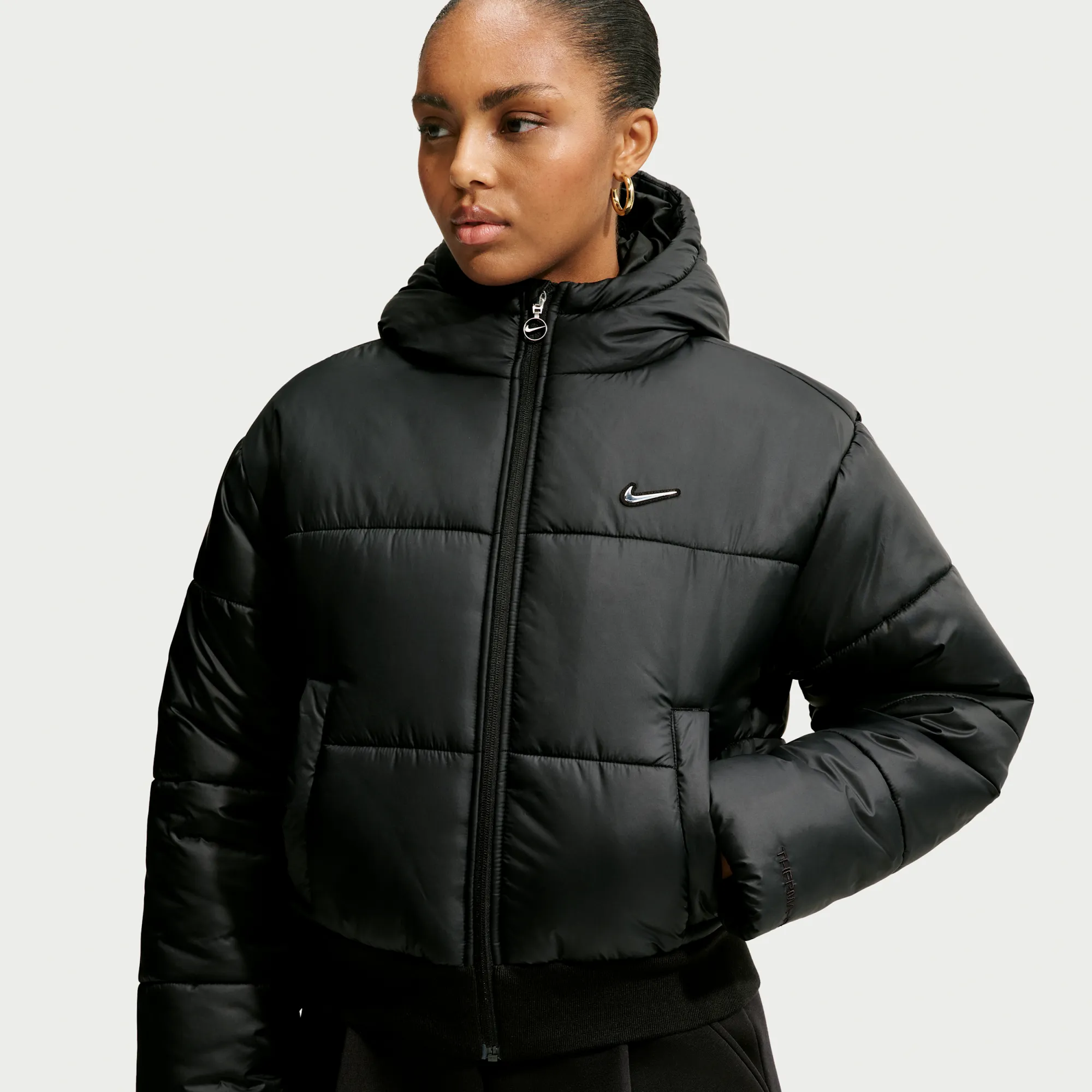 Nike Classic Puffer Therma-FIT Loose Hooded Jacket - Black