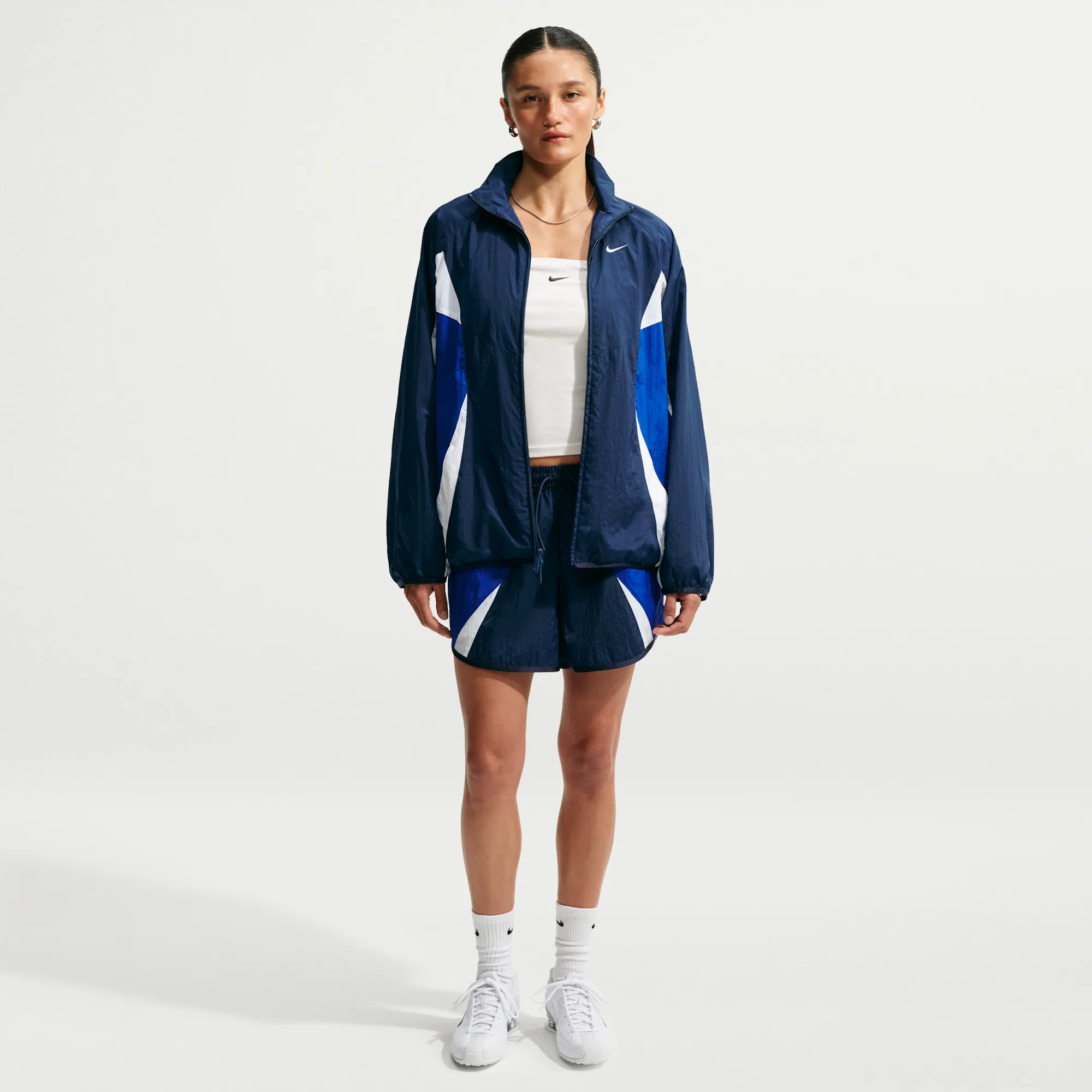 Nike Women's Loose Mid-Rise Track Shorts - Blue