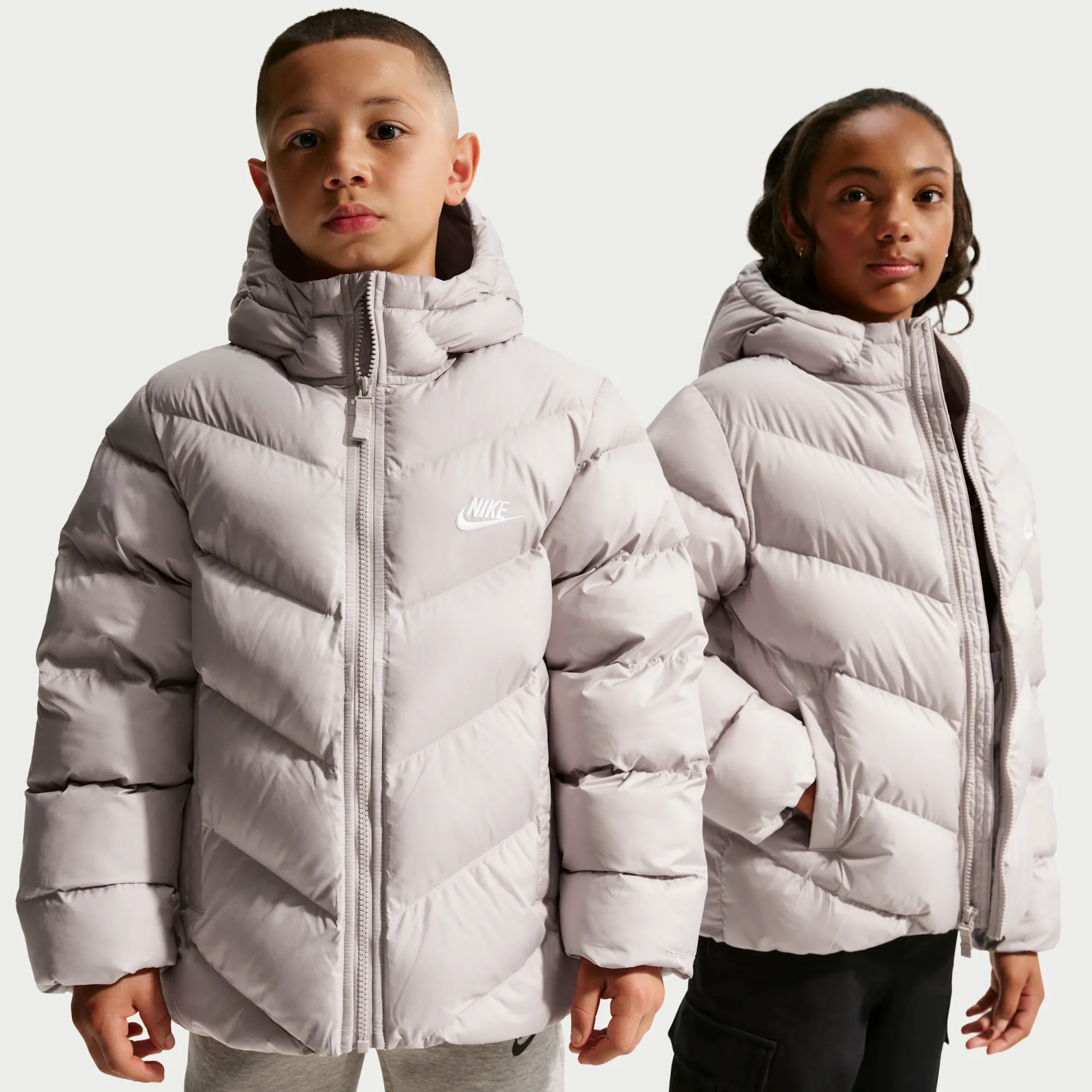 Nike All Day Play Therma-FIT Loose-Fit Puffer Jacket - Brown - Polyester