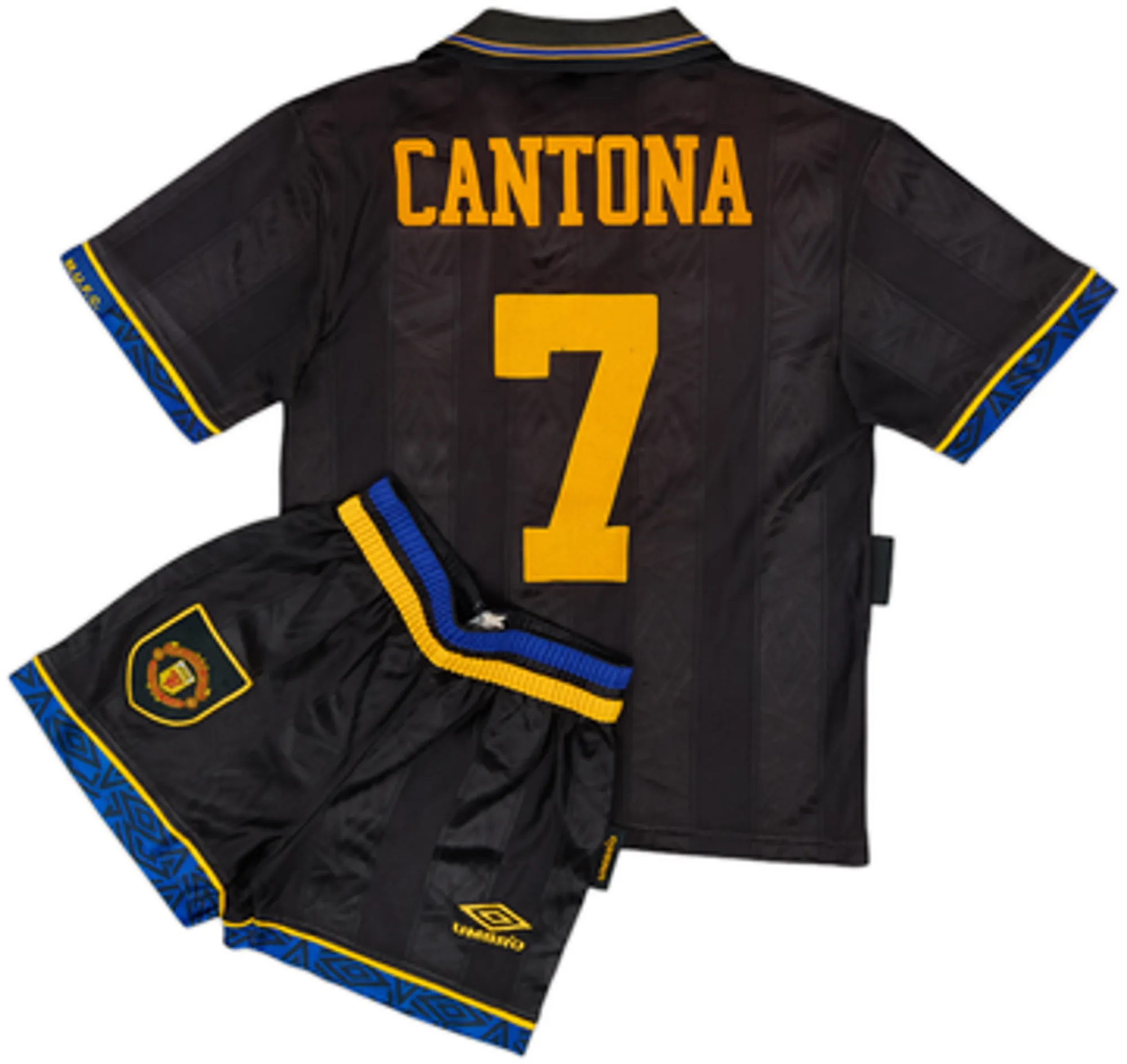 1993-95 Manchester United Away Full Kit Cantona #7 - 8/10 - (L.Boys)