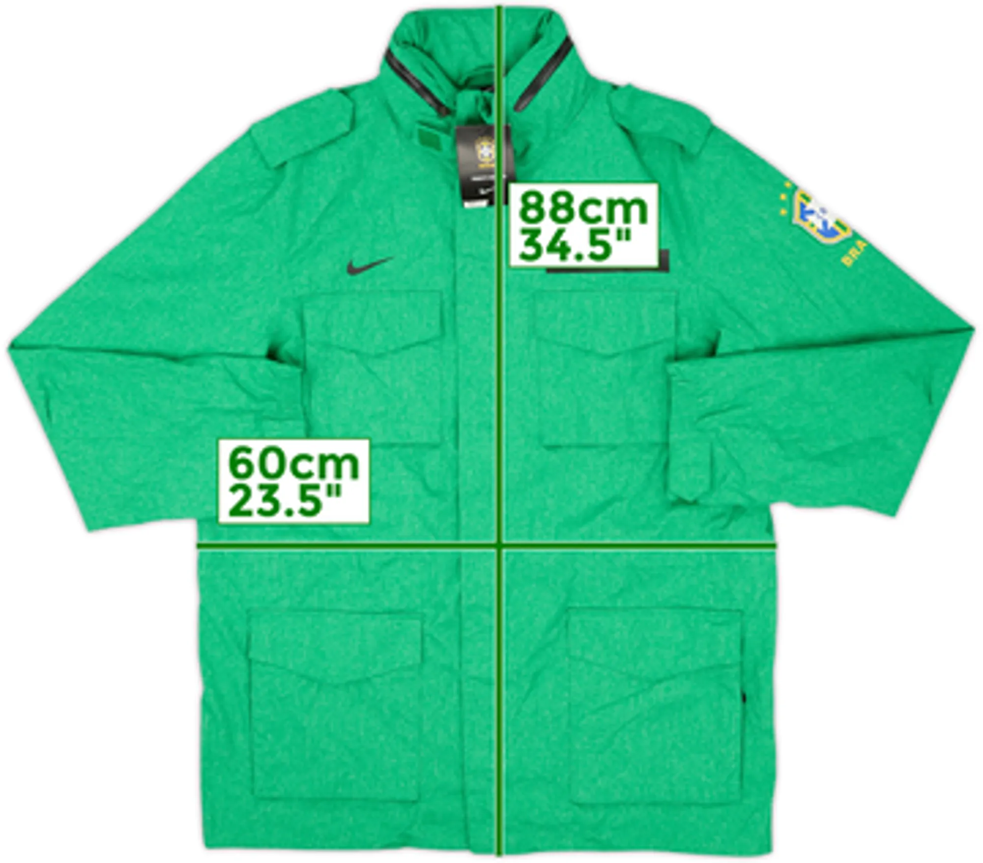 2011-12 Brazil Nike Hooded Rain Jacket (L)