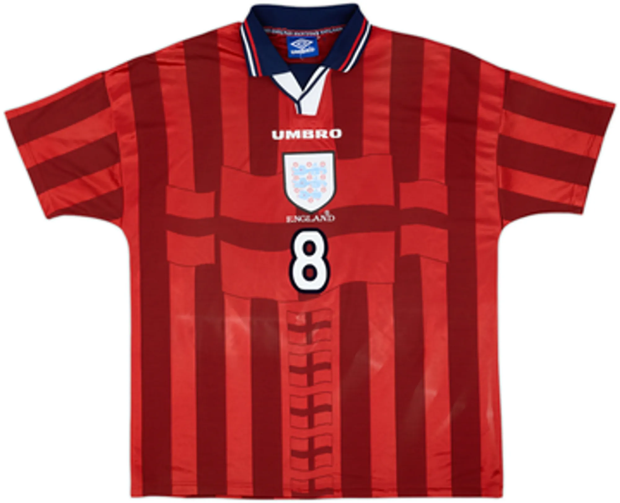 1997-99 England Away Shirt Gascoigne #8 - 6/10 - (XL)