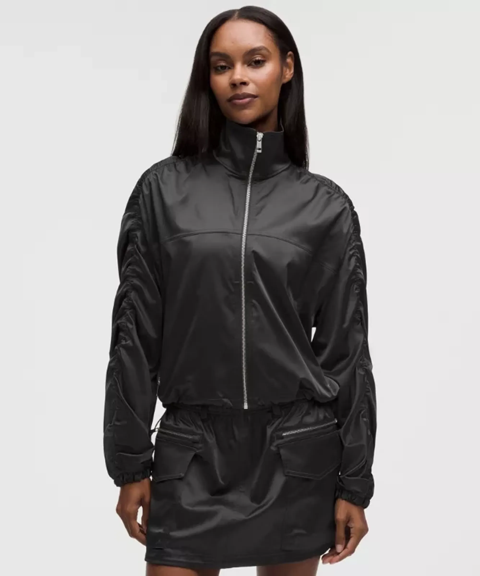 lululemon – Women's Stretch Satin Bomber Jacket – Color Grey – Size XS