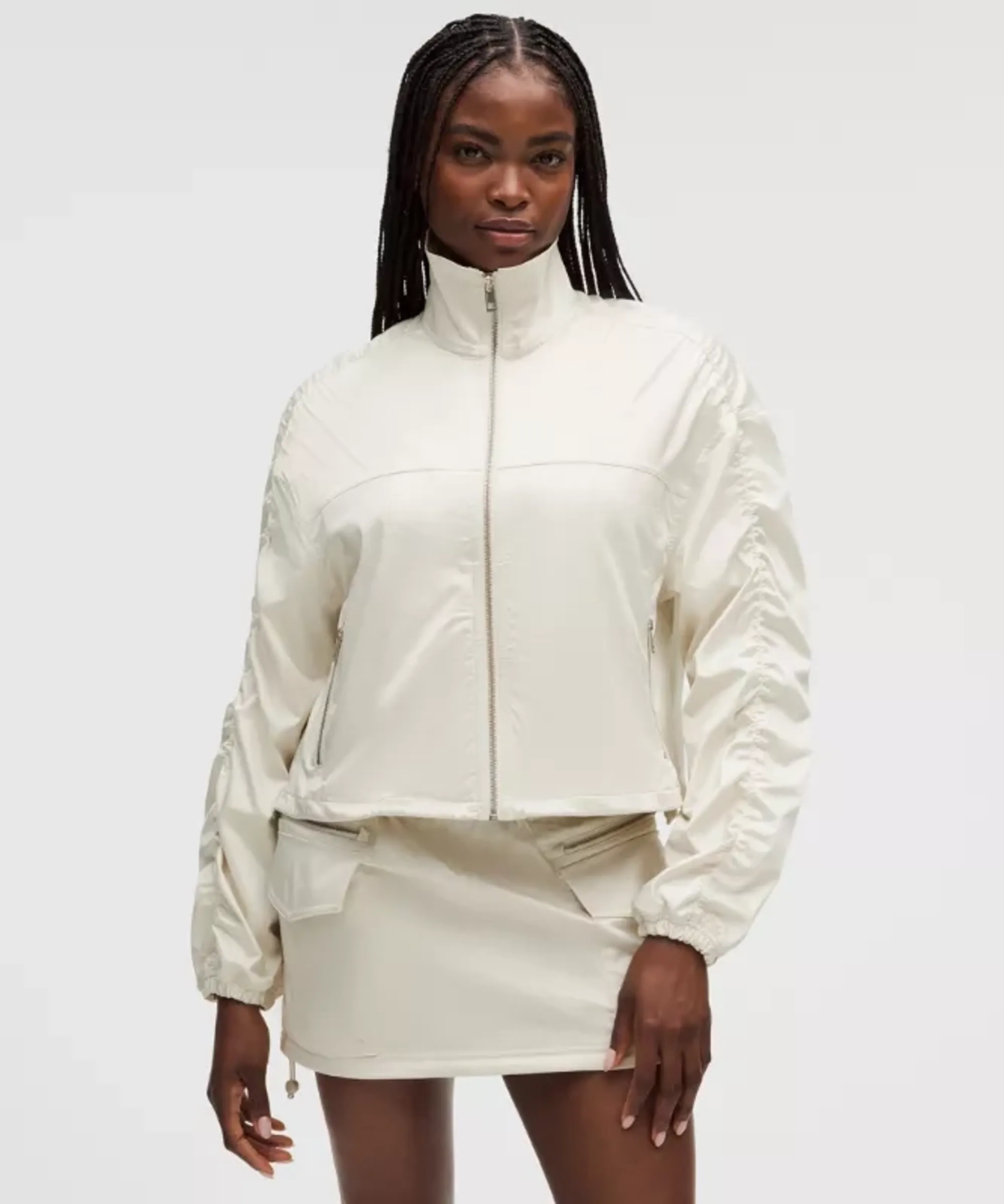 lululemon – Women's Stretch Satin Bomber Jacket – Color White – Size Large