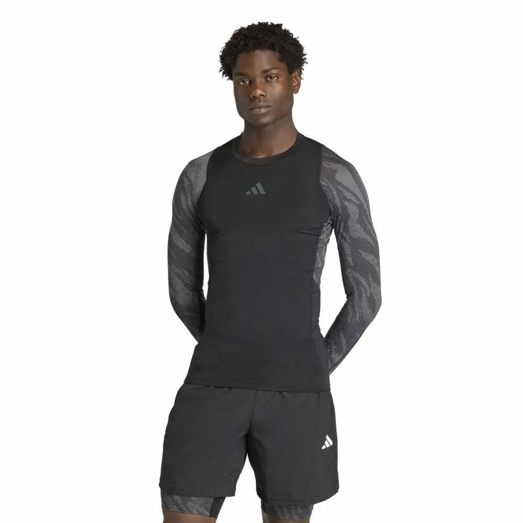 Adidas Techfit Aop Long Sleeve T-shirt