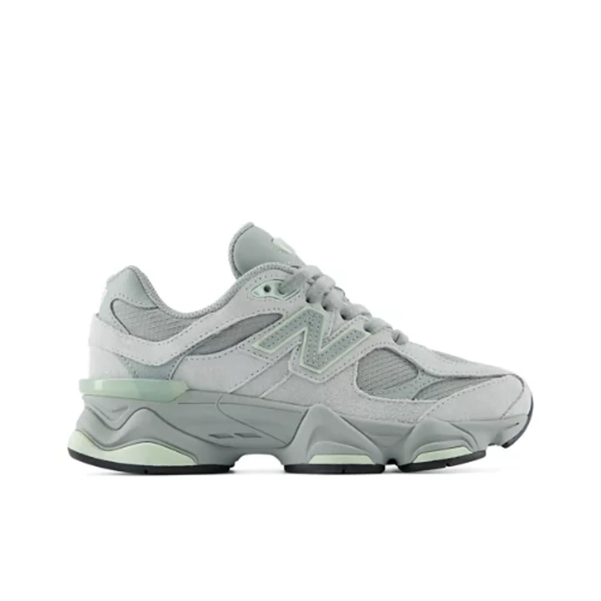 New Balance Kids 9060 Lace in Grey Suede/Mesh