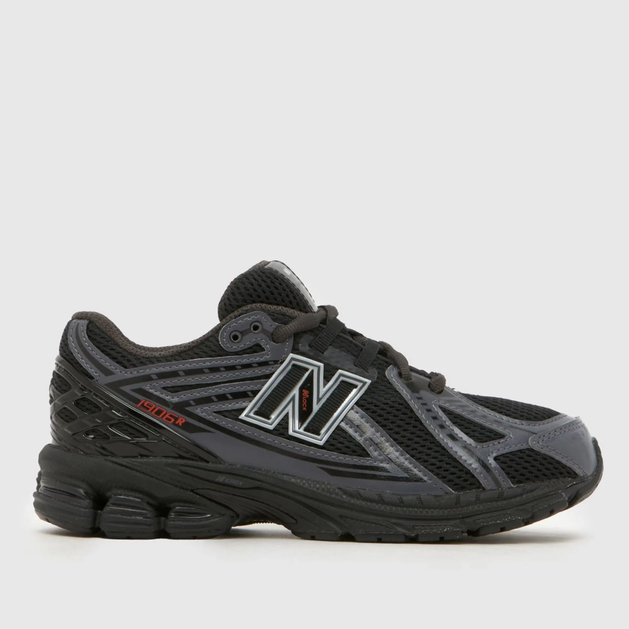 New Balance Kids 1906 Lace in Black/Grey Synthetic