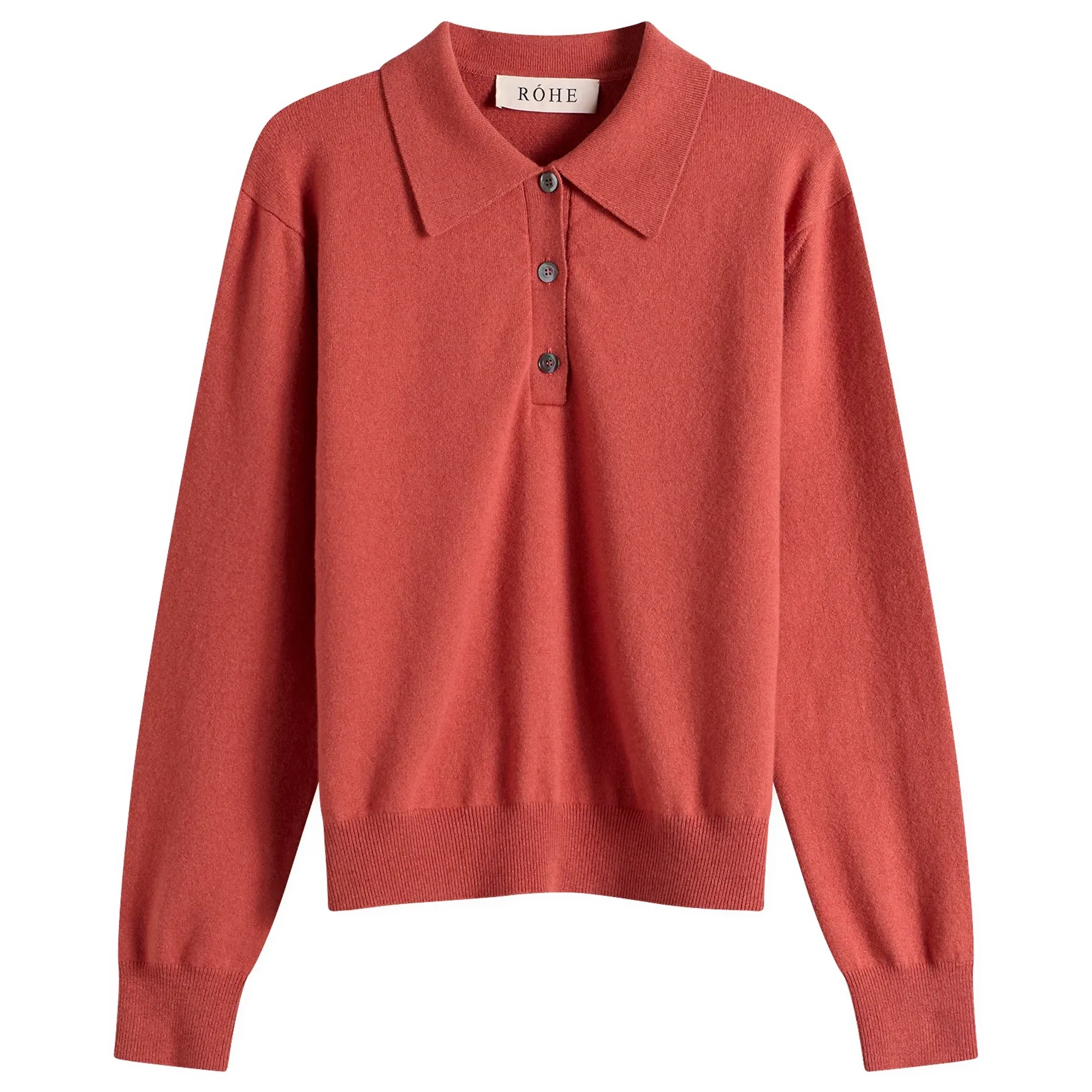 Róhe Women's Classic Knitted Polo Washed Red