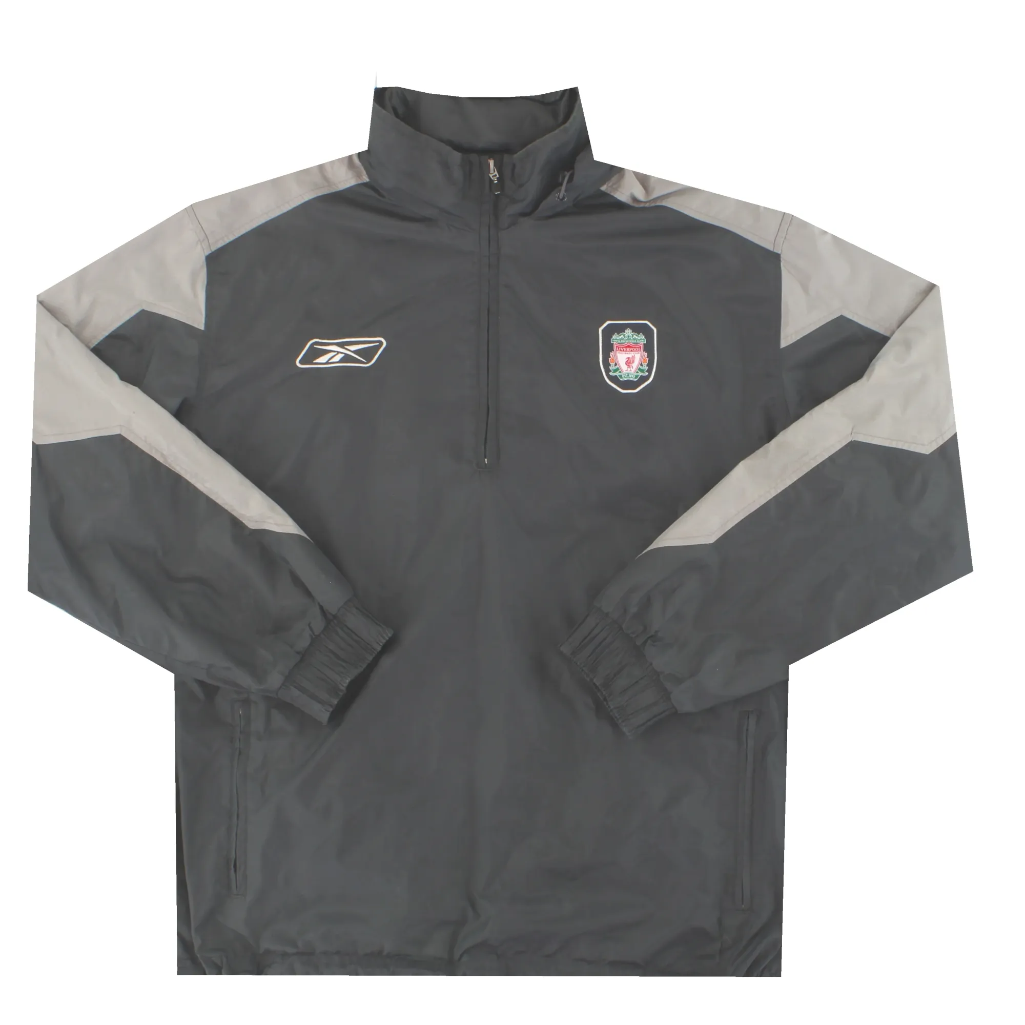 2005 Liverpool Reebok 1/2 Zip Rain Jacket M - Liverpool / Excellent 