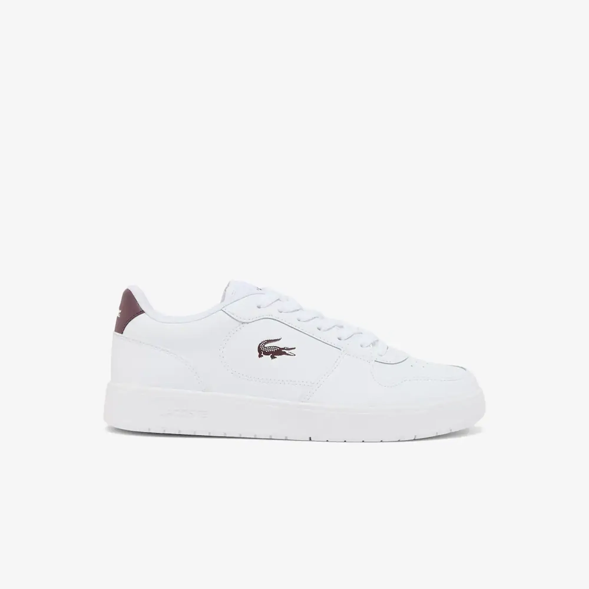 Lacoste Men's Court Ace Leather Sneakers - White & Burgundy