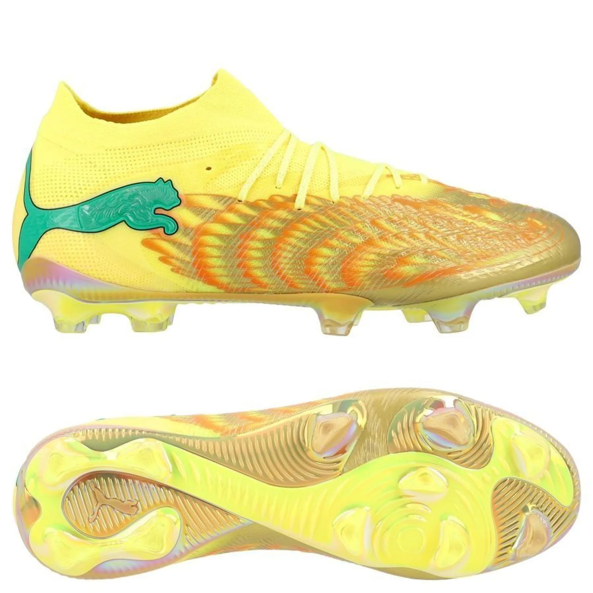 PUMA KIDSUPER x Neymar Jr FUTURE 9 ULTIMATE FG Football Boots Unisex in Yellow | Size 6