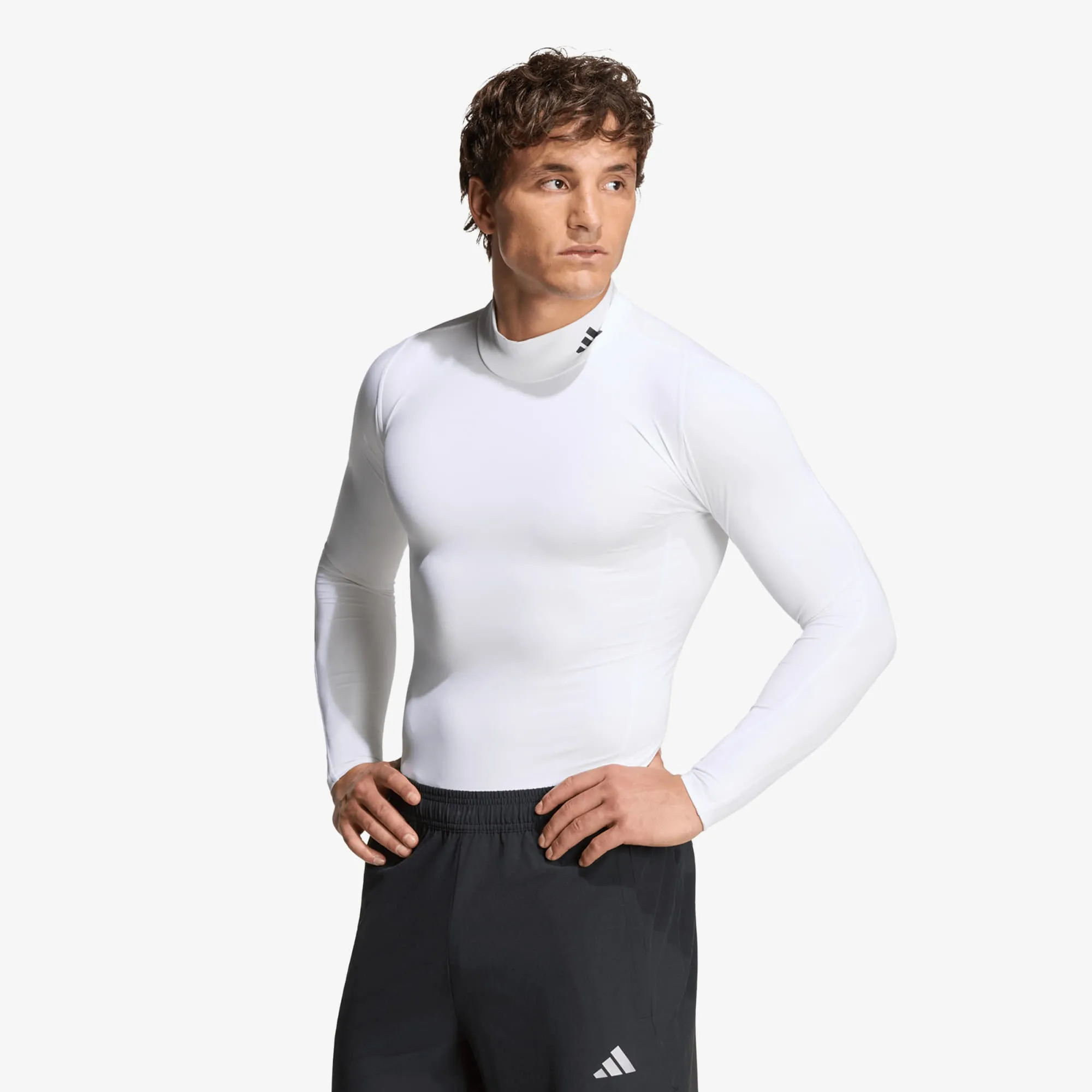T-Shirt Adidas Training Mockneck Long Sleeve T-Shirt White S