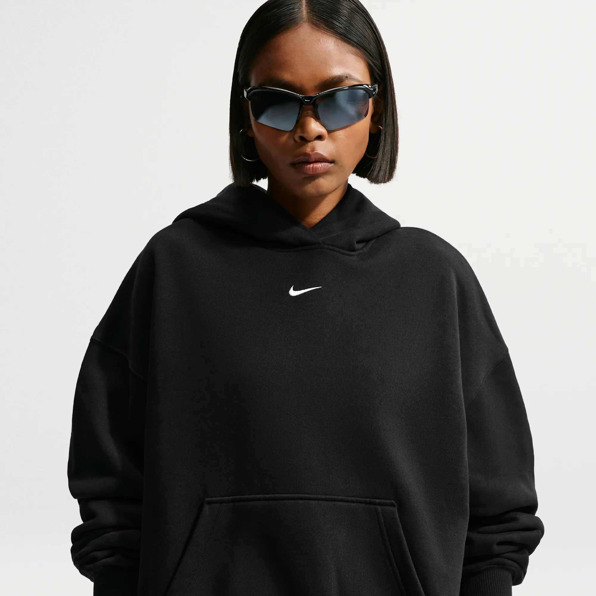 Nike Studio Medium Weight Oversized Pullover Hoodie - Black - Fleece