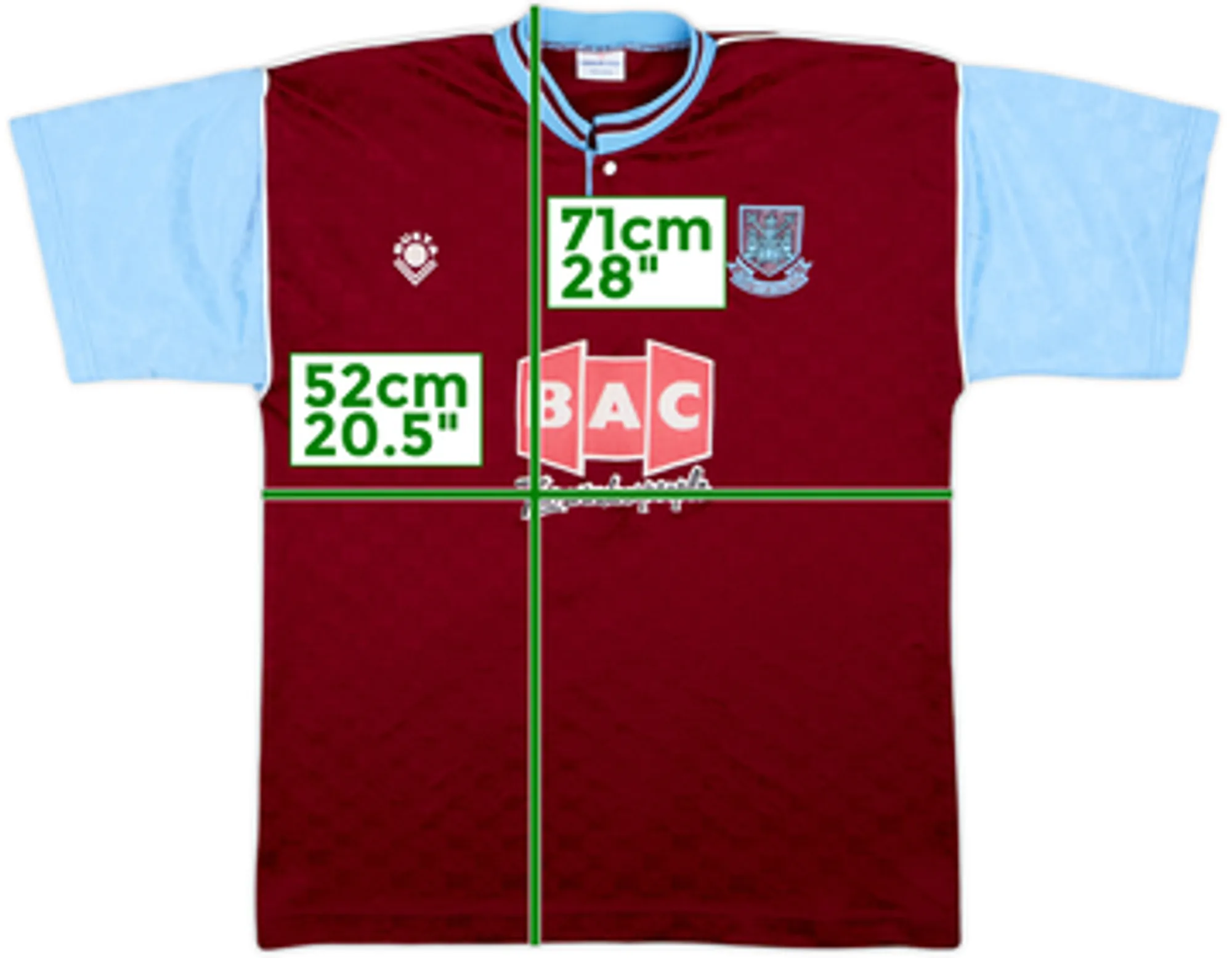 1990-91 West Ham Home Shirt - 8/10 - (M)