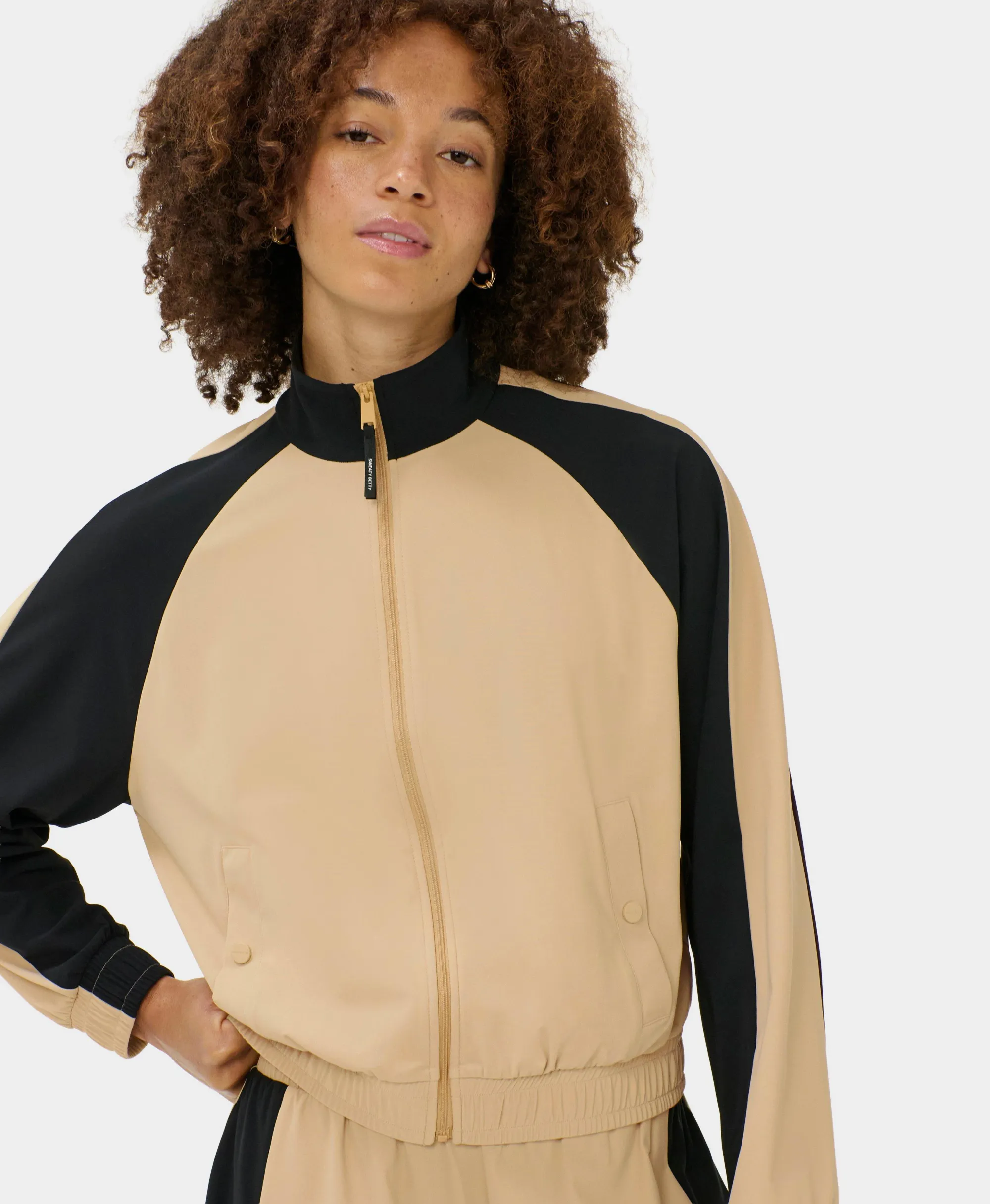 Sweaty Betty Explorer Colour Block Zip Up, Neutral, Women's XL
