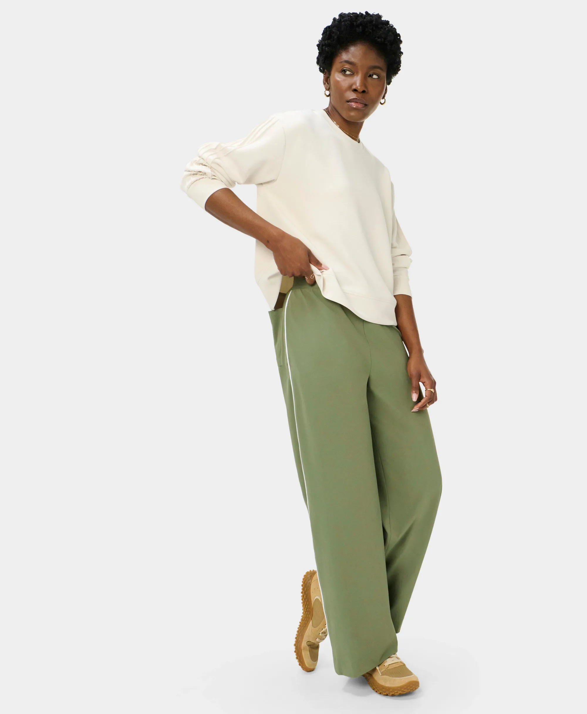 Sweaty Betty Sand Wash Pin Tuck Sweatshirt, Neutral, Women's XXS