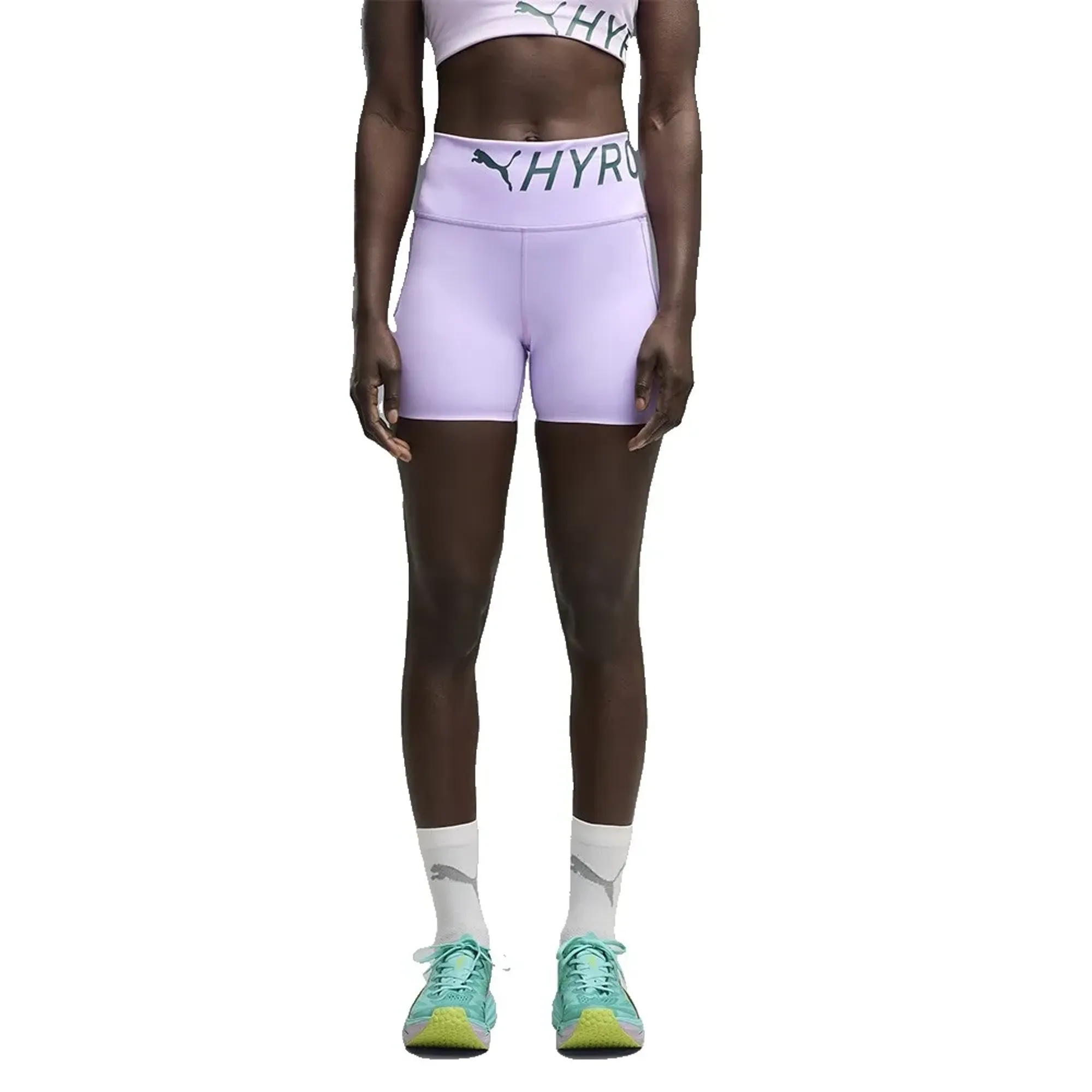 PUMA x HYROX PWRMODE 4" Short Tights Women in Purple | Size 3XL