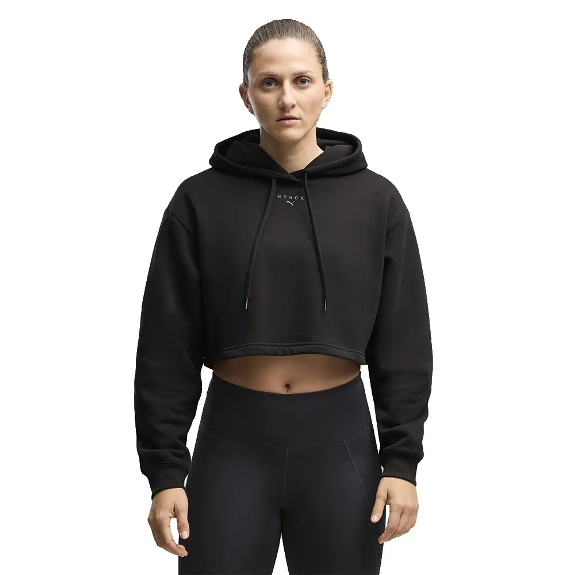 PUMA x HYROX Heavyweight Hoodie Women in Black | Size Medium