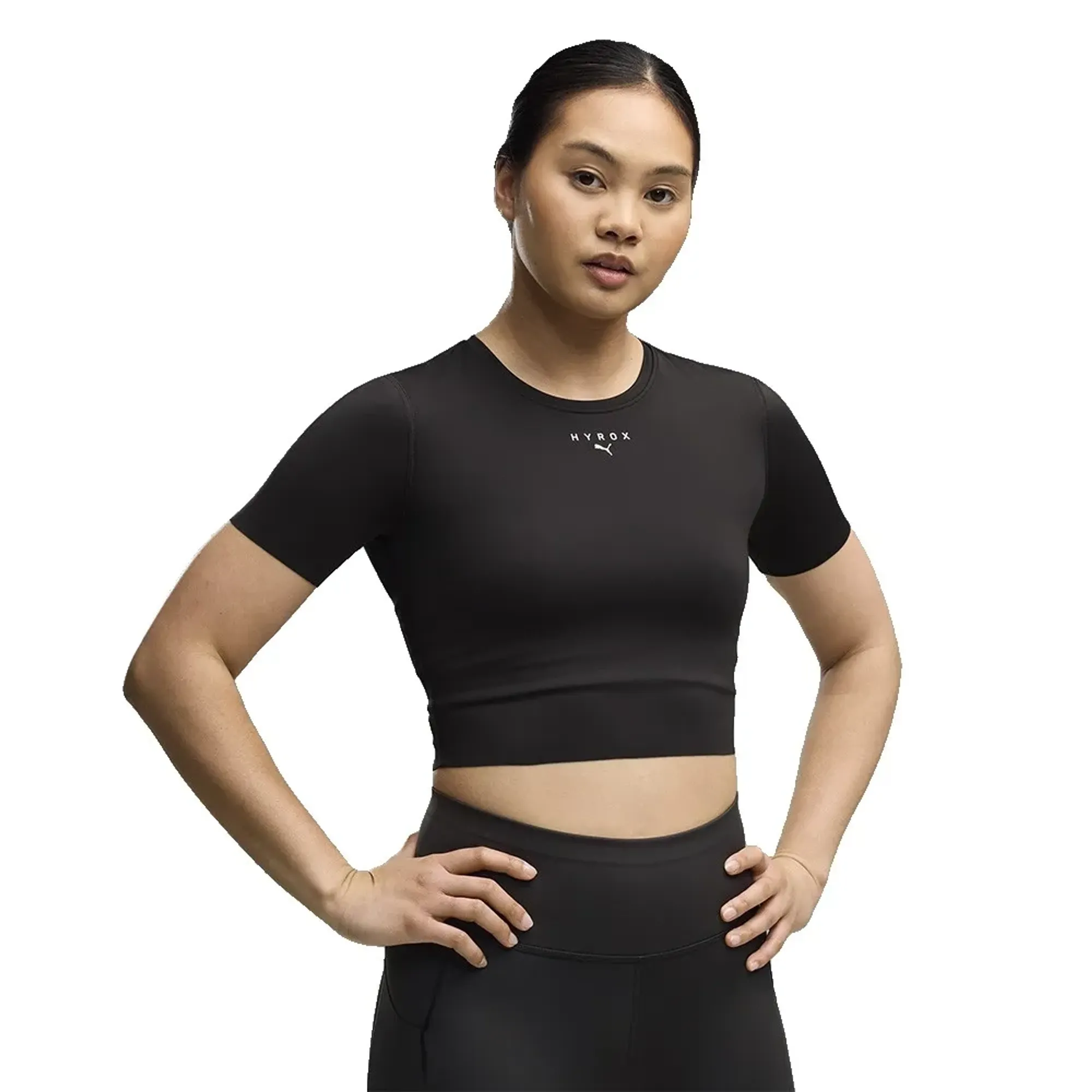 PUMA x HYROX PWRMODE Crop T-Shirt Women in Black | Size 3XL