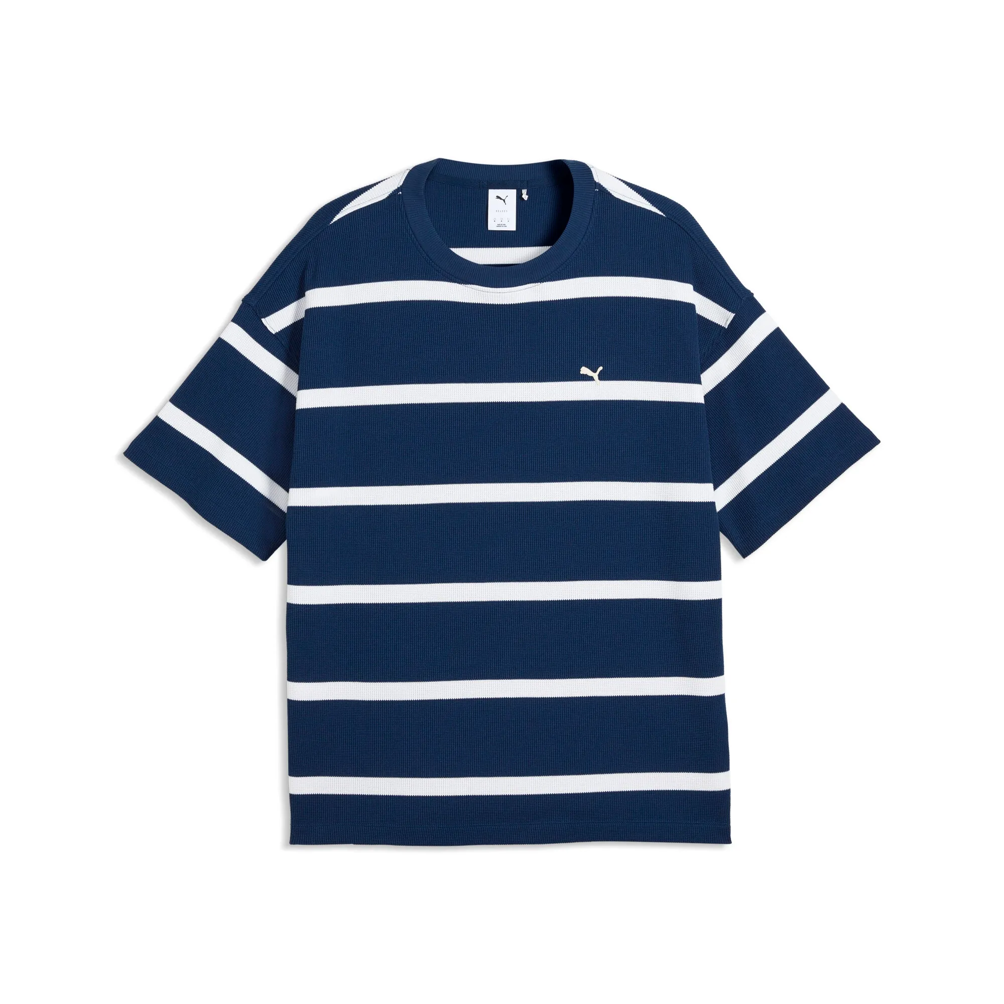 PUMA Select Essentials Waffle T-Shirt Men in Blue | Size XS