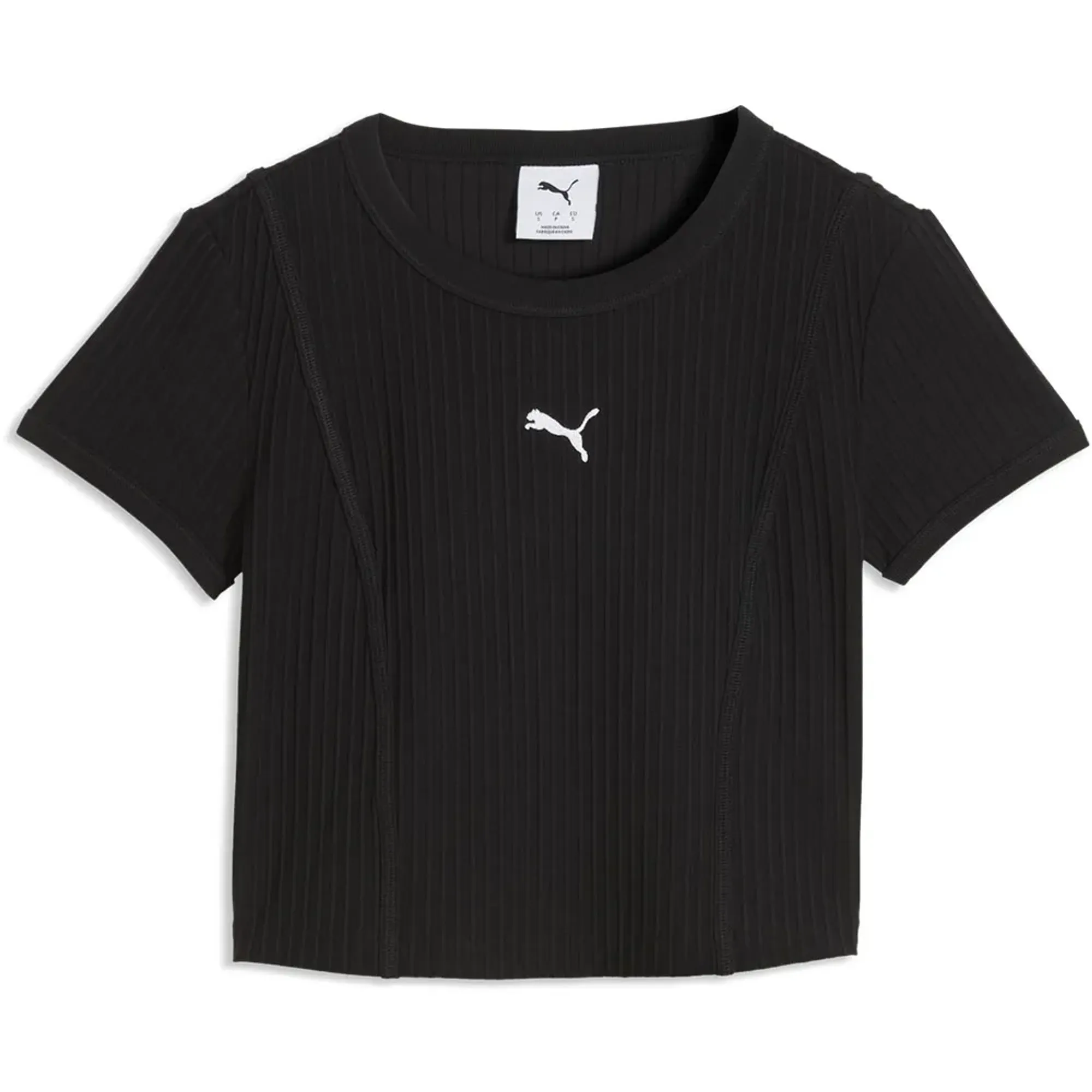 PUMA Essentials Ribbed Baby T-Shirt Women in Black | Size XL