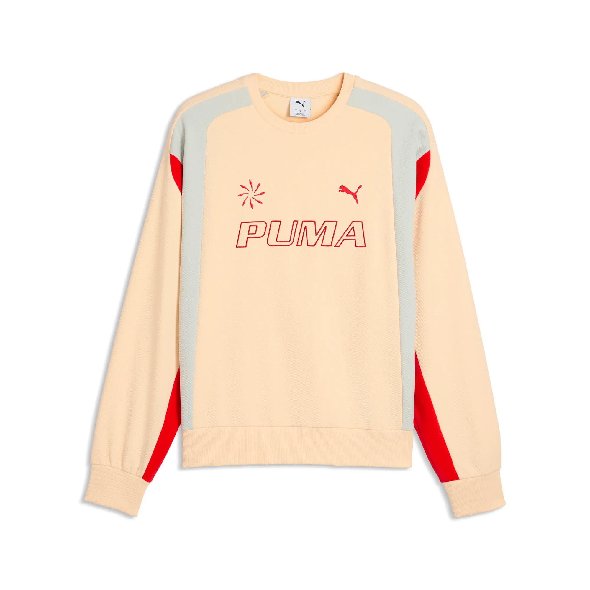 FUTURE.PUMA.ARCHIVE Relaxed Moto Crew Sweatshirt Unisex in Yellow | Size Small