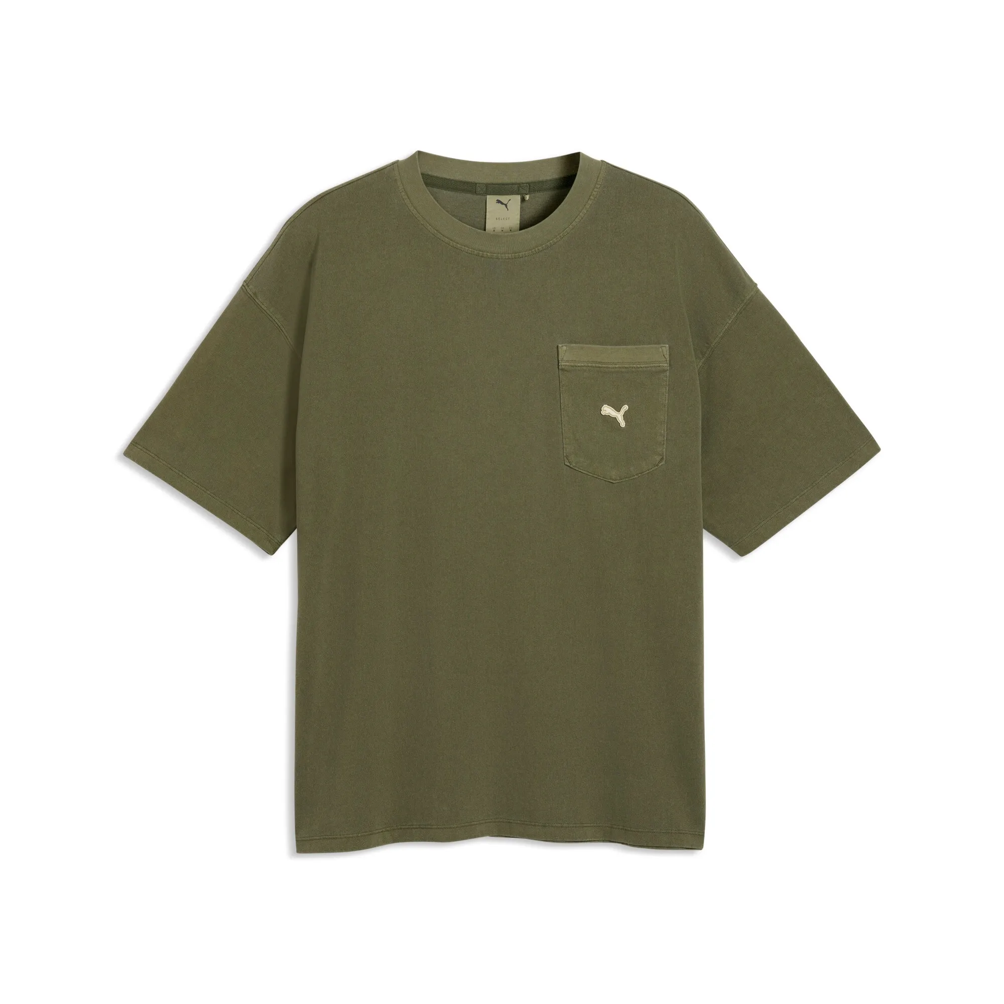 PUMA Select Essentials Wash T-Shirt Oversized Men in Green | Size XL