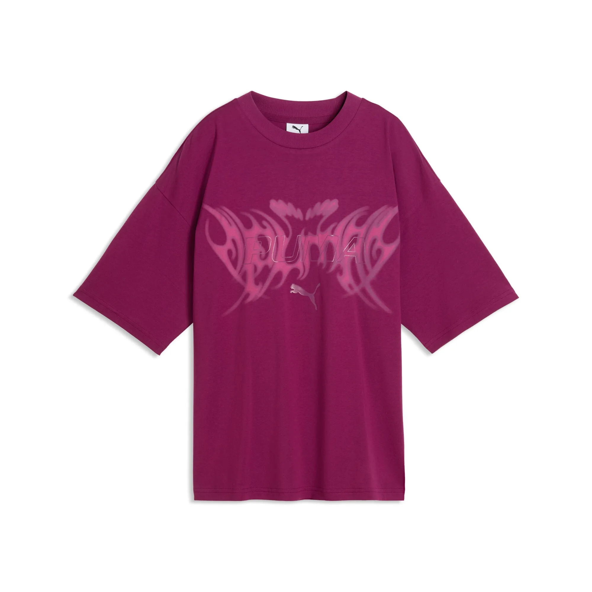 PUMA Midnight Shadow Oversized Graphic T-Shirt Youth in Pink | Size 11-12 Youth
