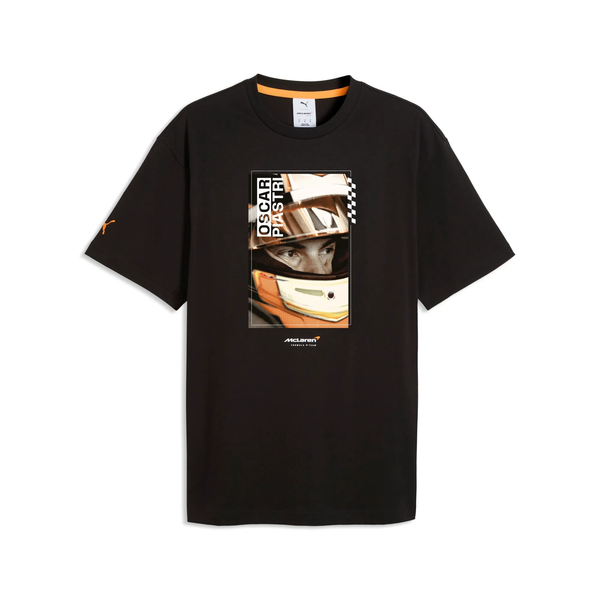 McLAREN RACING Oscar Piastri Driver T-Shirt Unisex in Black | Size XS
