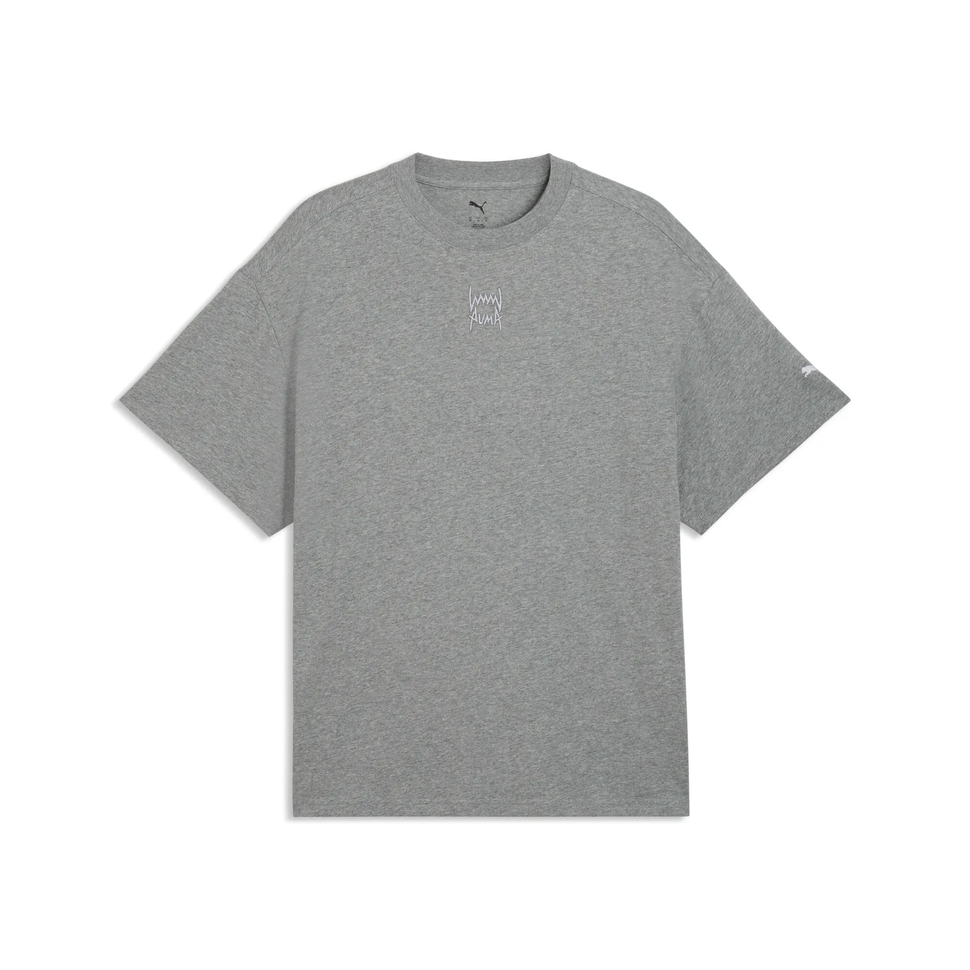 PUMA Fundamentals Oversized T-Shirt Men in Gray | Size 3XL