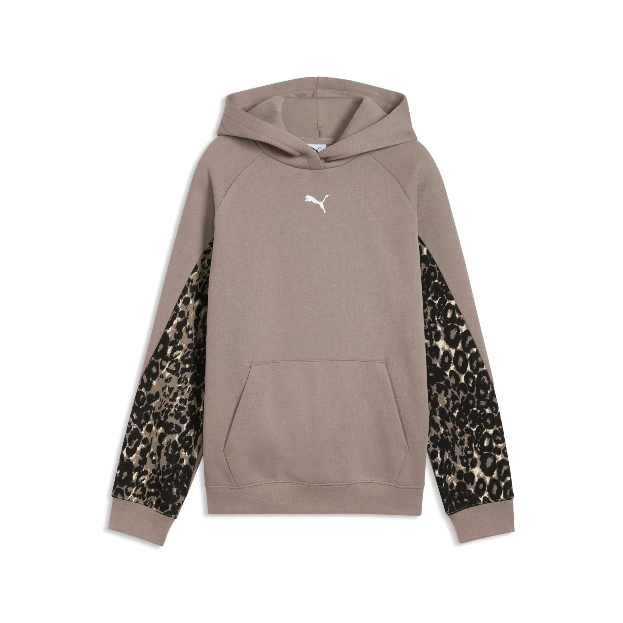 PUMA Sport Animal Fleece Hoodie Youth in Beige | Size 11-12 Youth