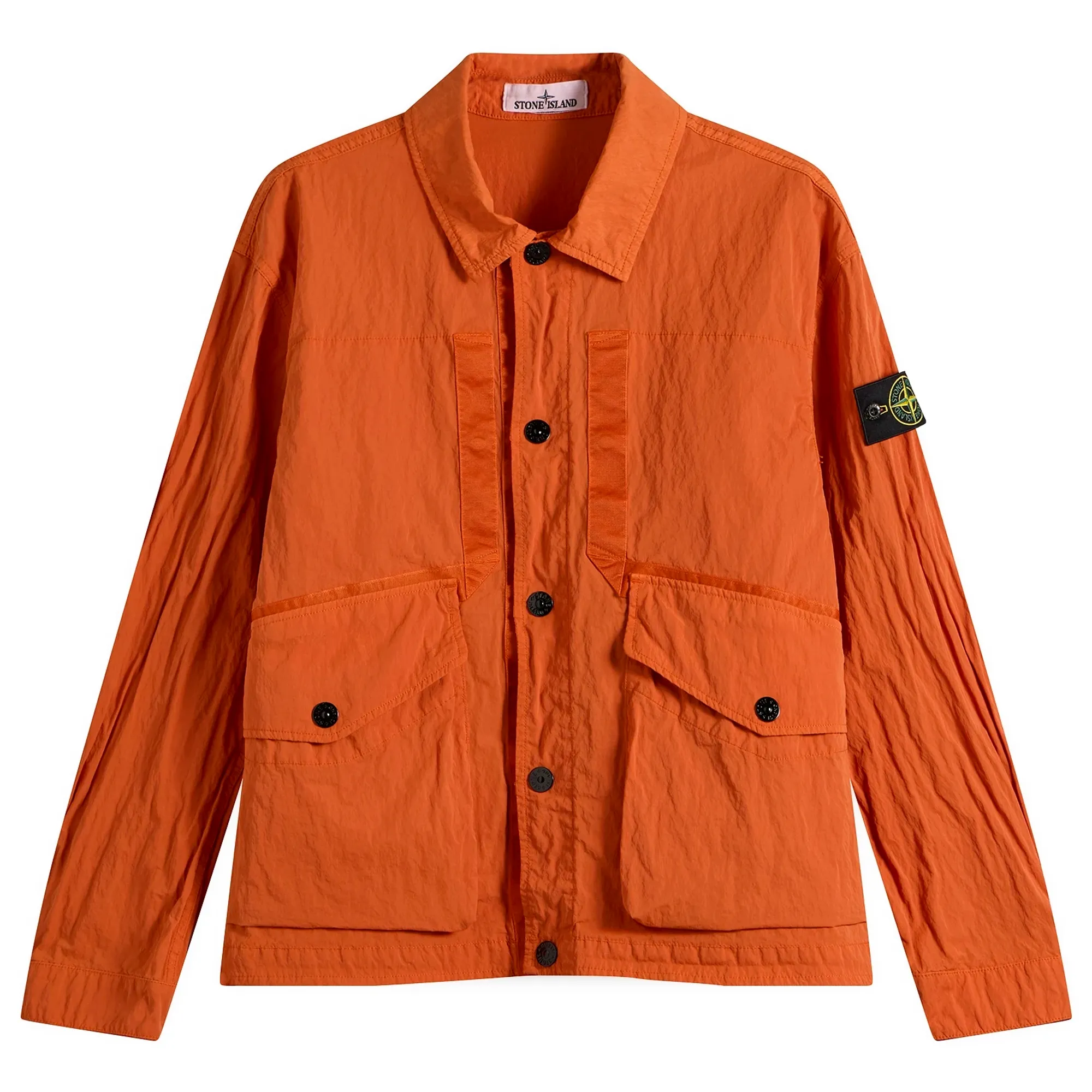 Stone Island Men's Warp Rib Nylon-TC Coach Jacket Burnt Orange