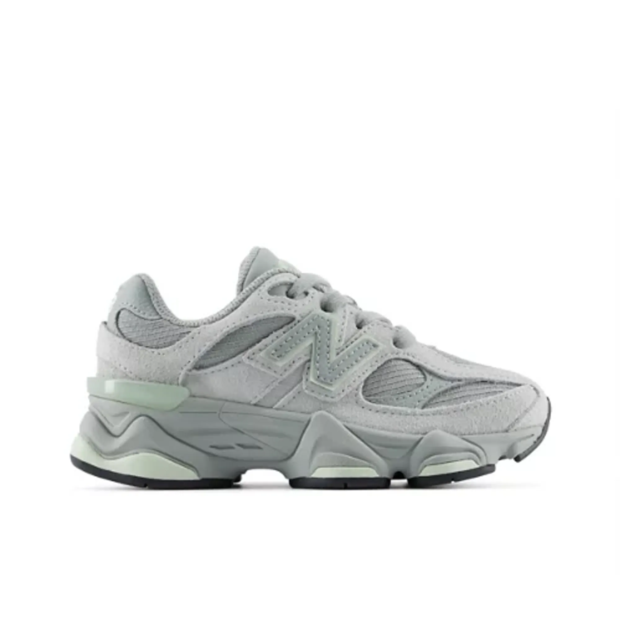 New Balance Kids 9060 Lace in Grey Suede/Mesh
