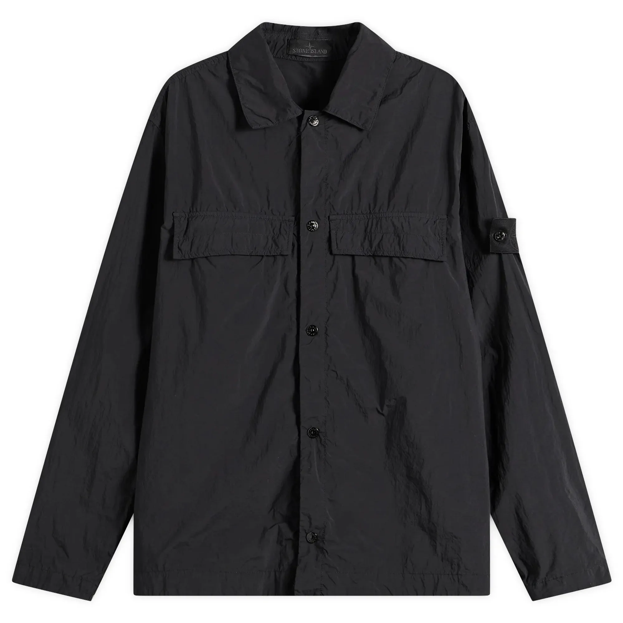 Stone Island Men's Ghost Nylon Smerigliato Shirt Jacket Black